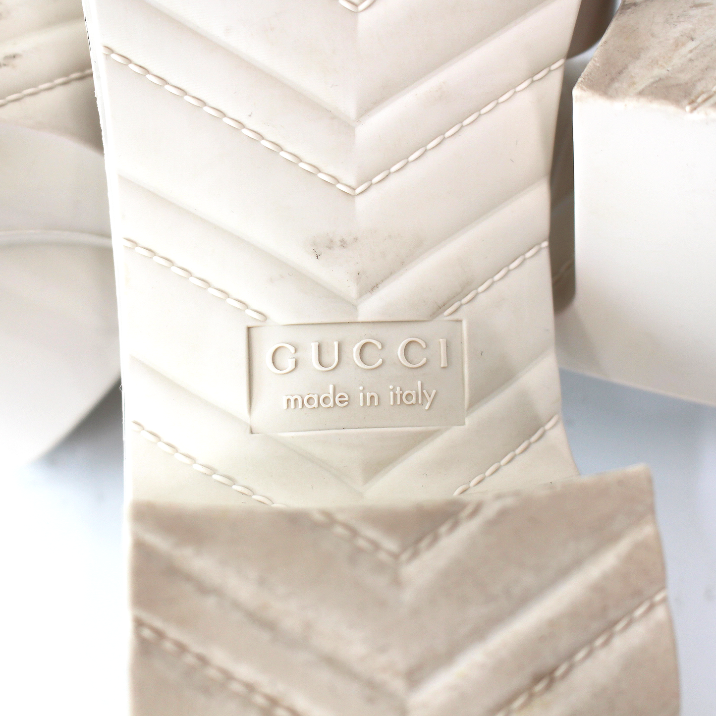 Gucci Embossed Logo Rubber Sandals