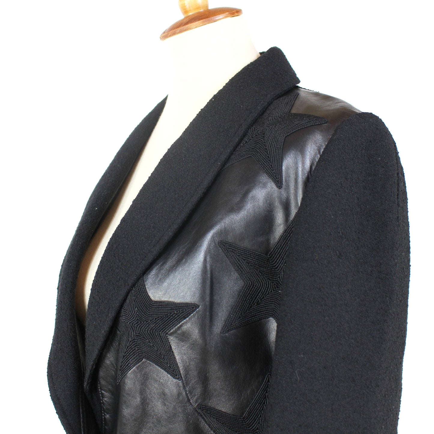 Valentino Leather Wool Star Jacket
