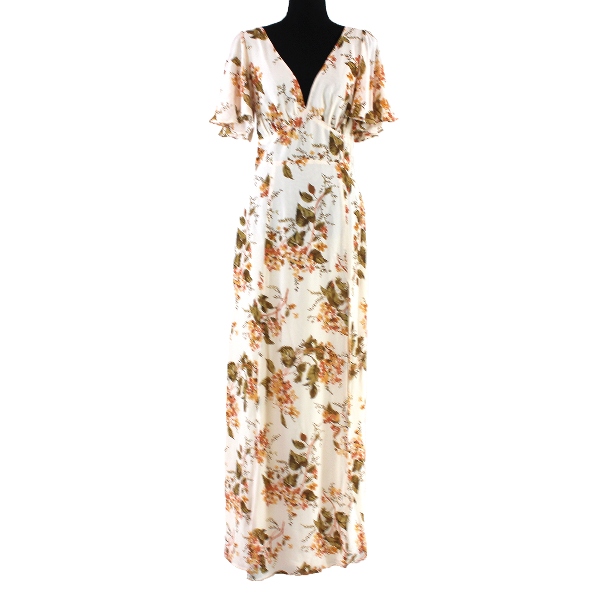 lilja cream floral print maxi dress Reformation Shayla Bella Cream Floral Print Maxi Dress – The Closet New York