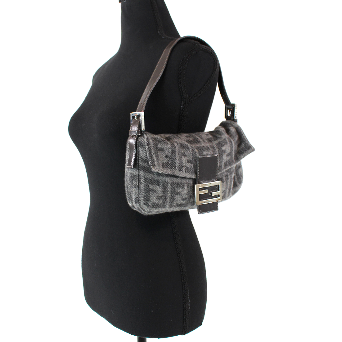 Fendi Zucca Cashmere Baguette