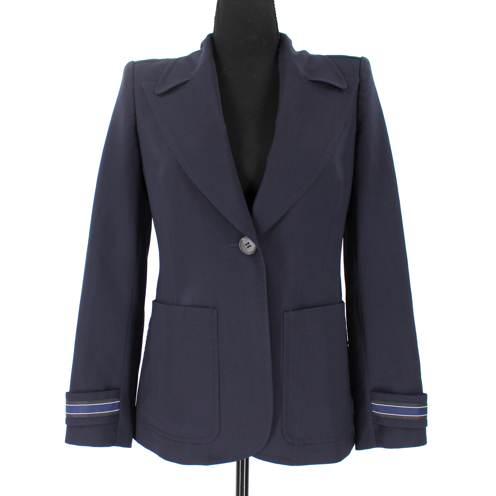 Fendi Wool Single Breasted Navy Blue Formal Blazer Suit Jacket