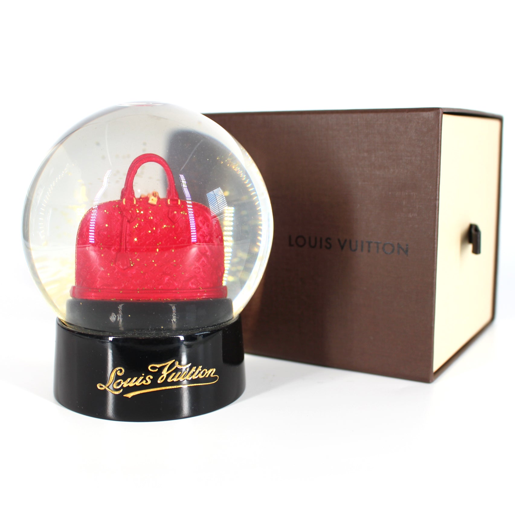 Louis Vuitton Red Alma Glass Dome Novelty Paperweight Snow Globe