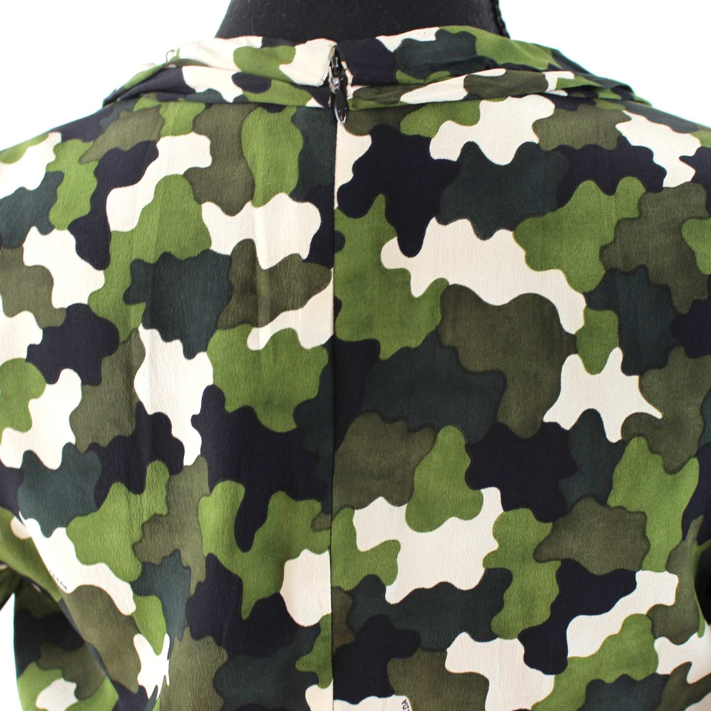 Prada Silk Camouflage Belted Dress