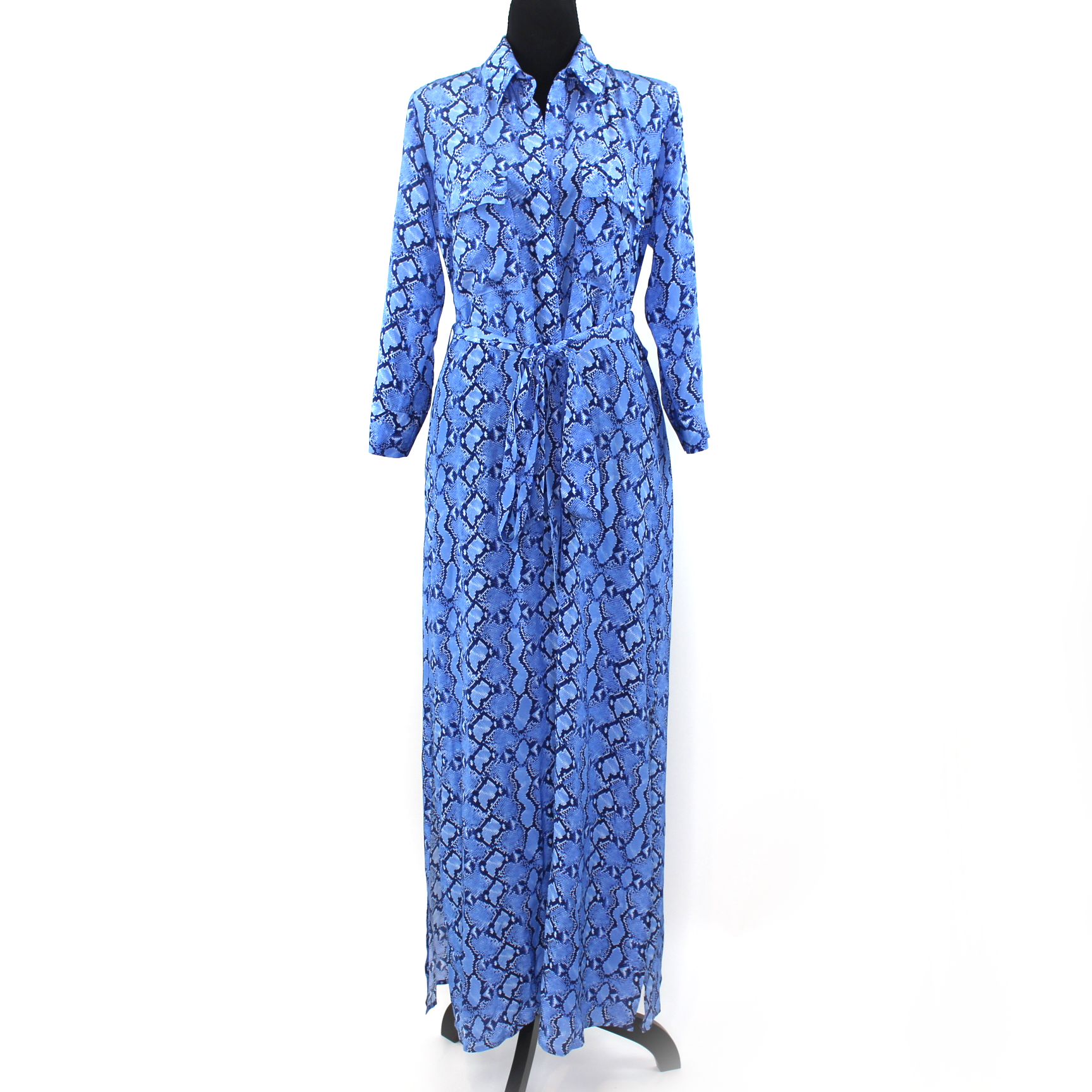 Blue snake 2025 print dress