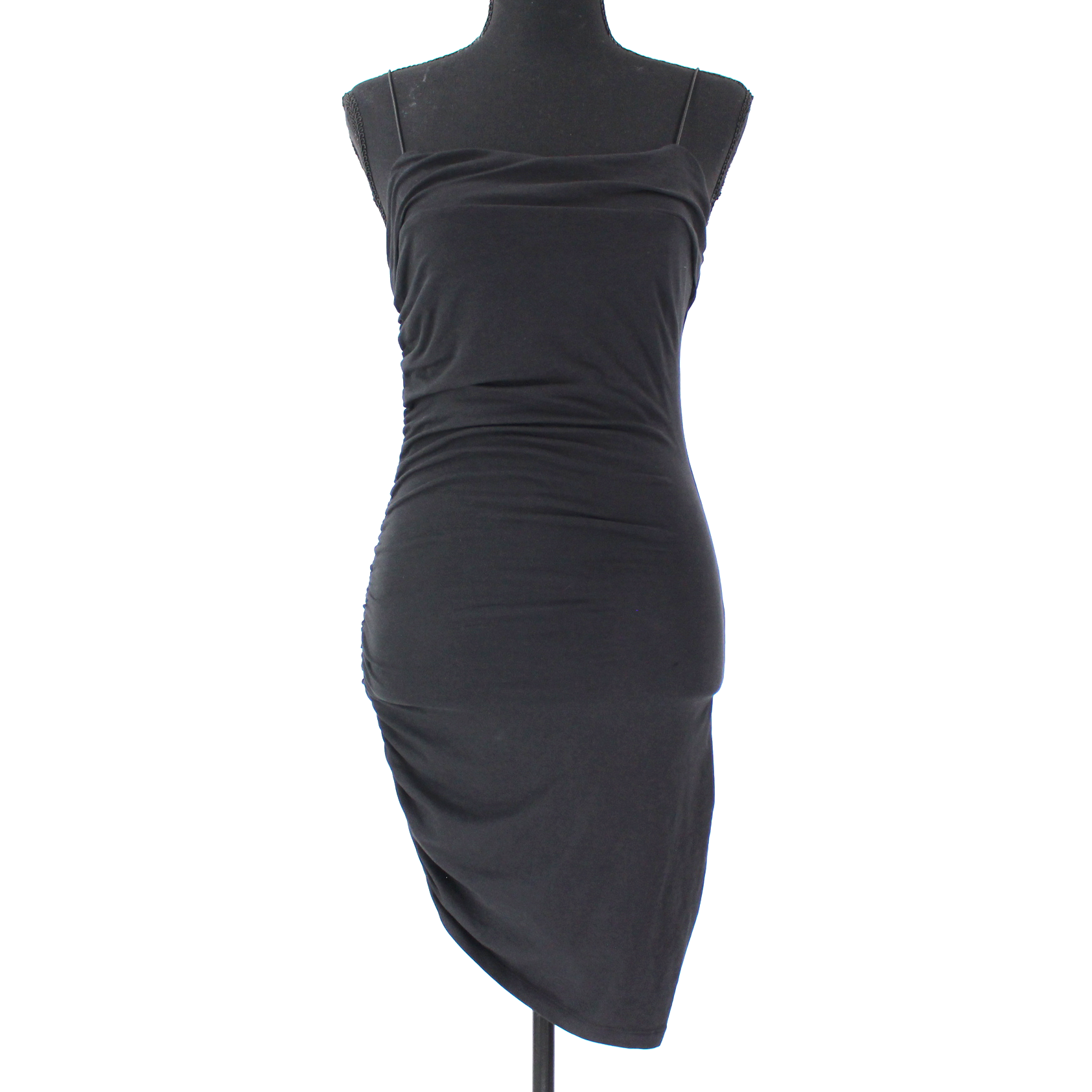 Alexander Wang Compact Cotton Ruched Little Black Mini Dress The Closet New York