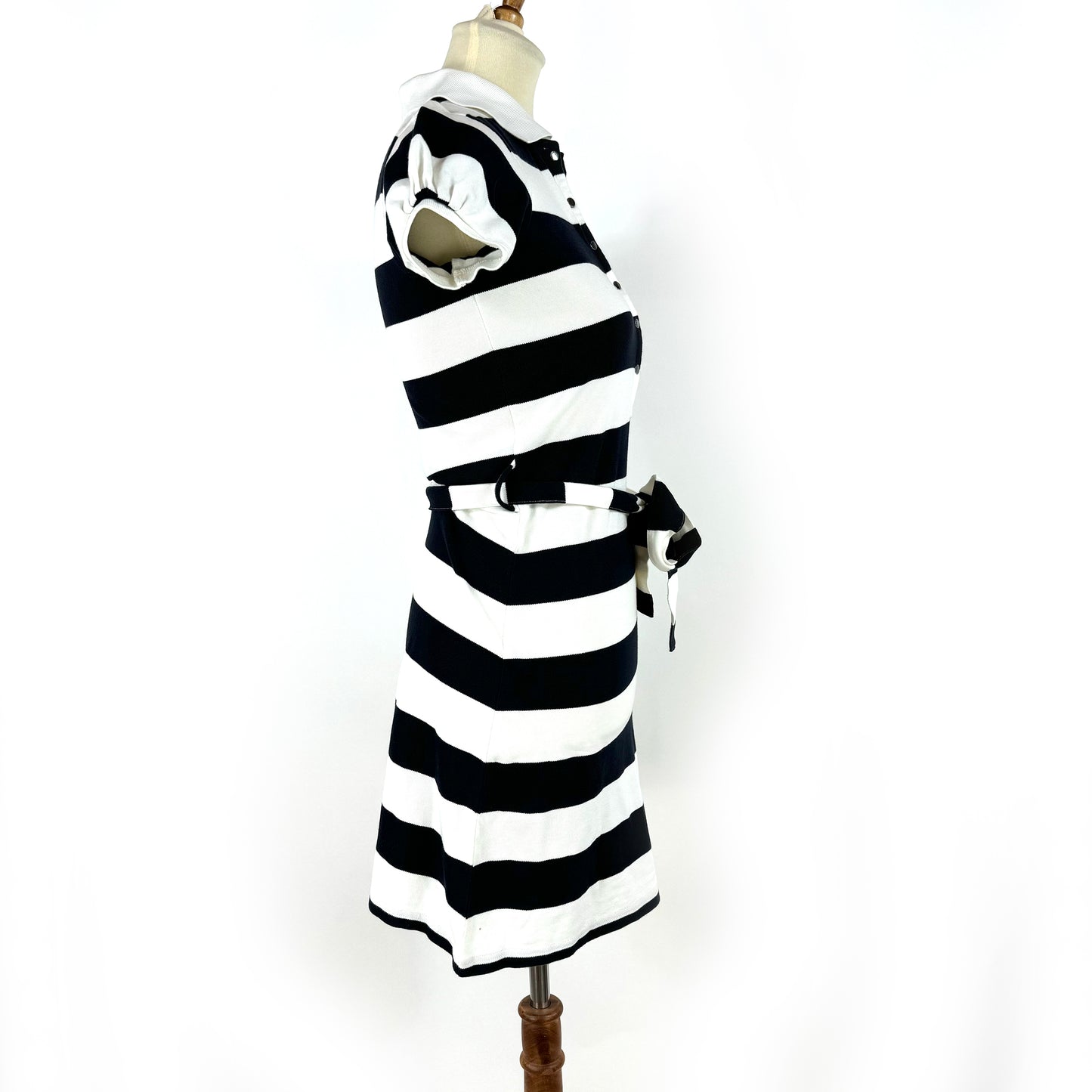 Burberry Striped Belted Polo Dress