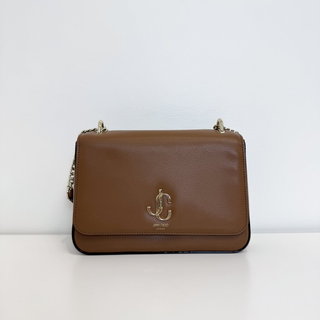 JIMMY CHOO Brown Flap Chain Bag – The Closet New York