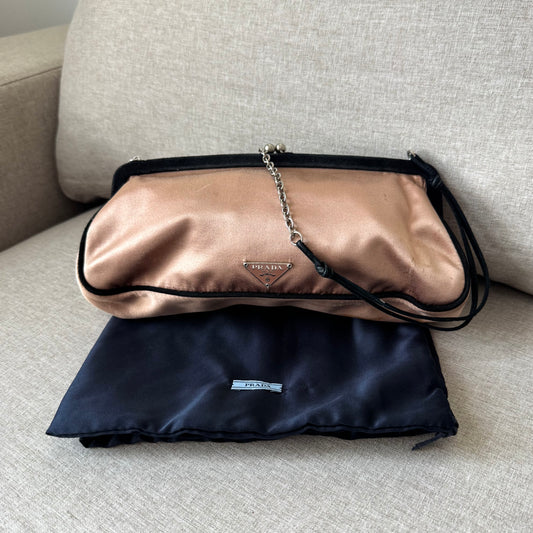 Prada Satin Chainlink Shoulder Bag