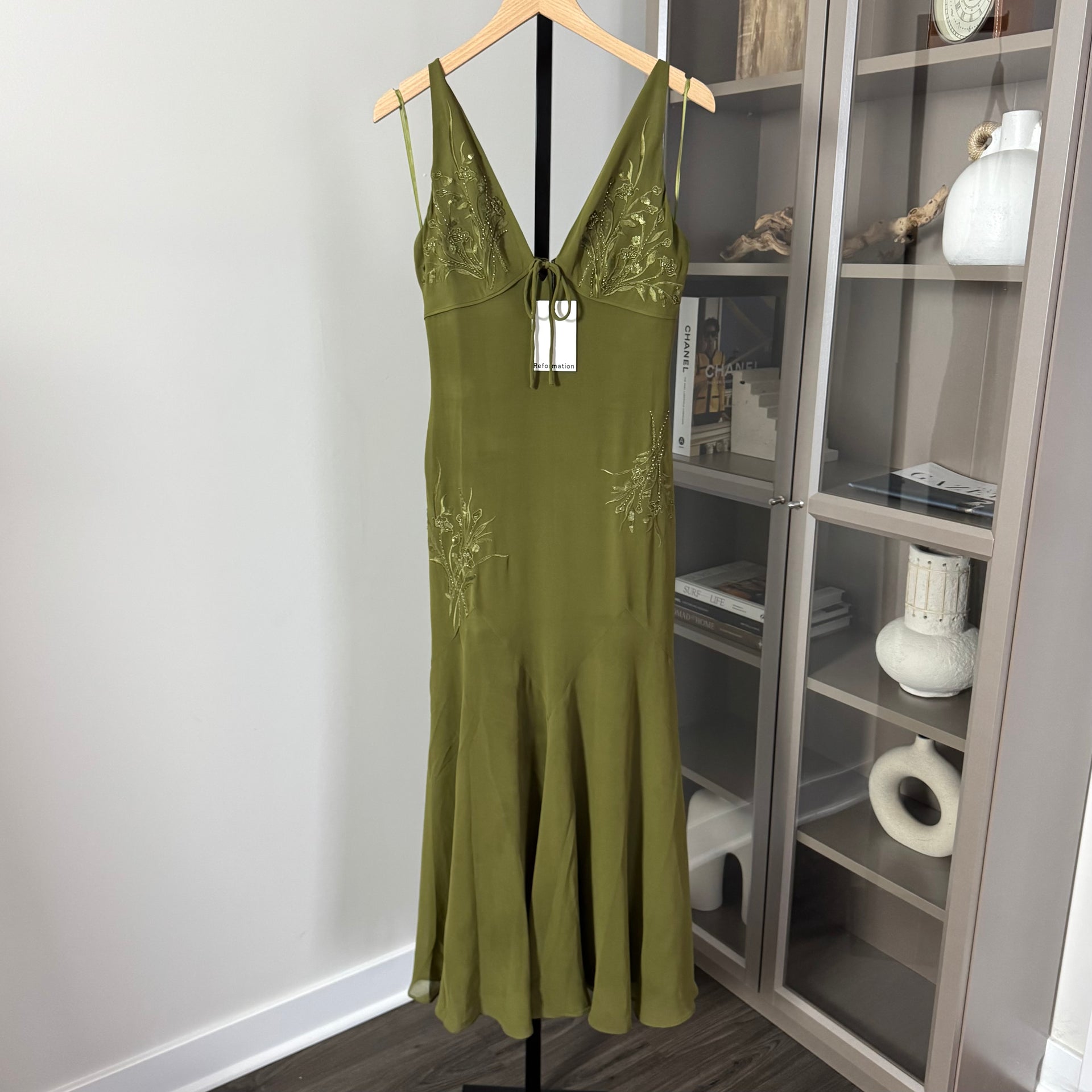 Reformation Ziva Embellished Midi Dress – The Closet New York