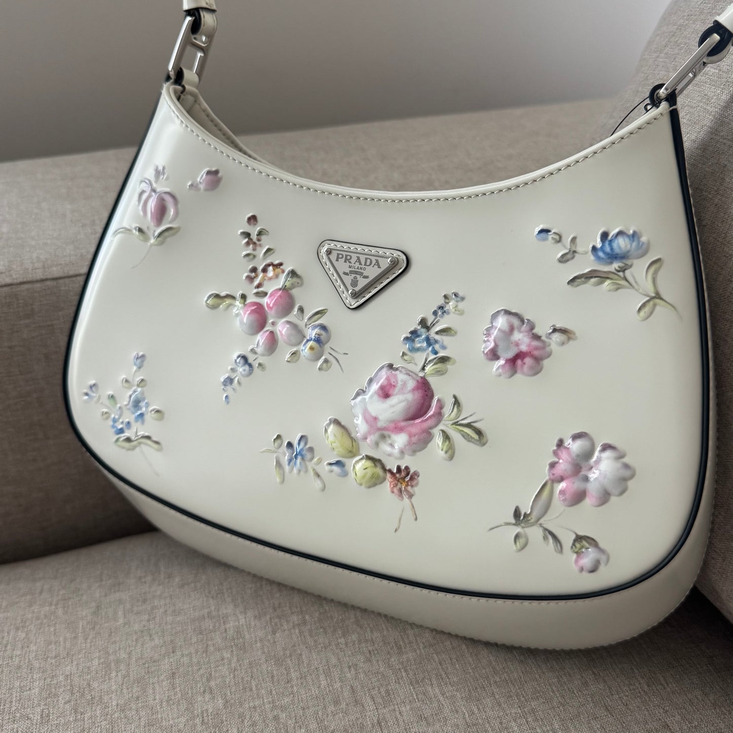 Prada Cleo Floral Embossed Bag