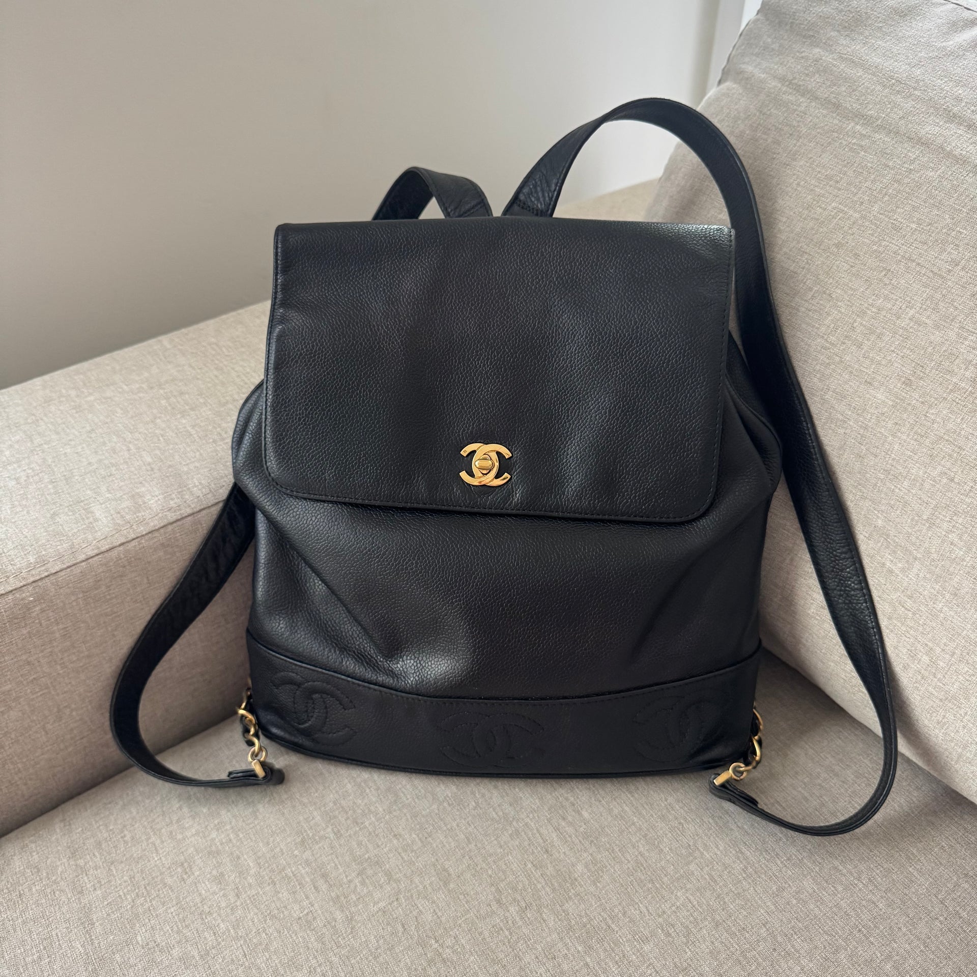 chanel caviar leather backpack Chanel Caviar Leather CC Backpack – The Closet New York