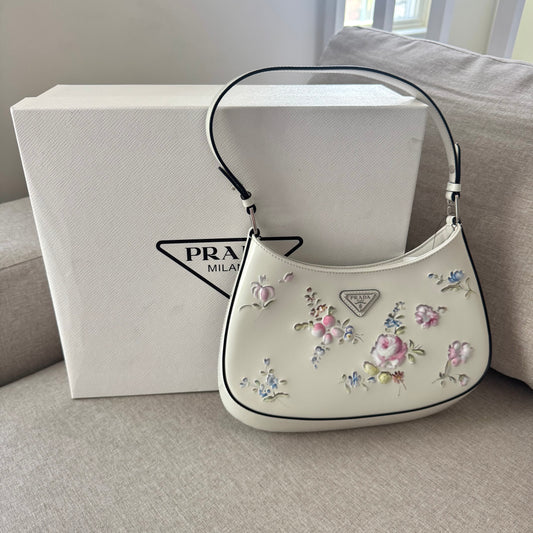 Prada Cleo Floral Embossed Bag