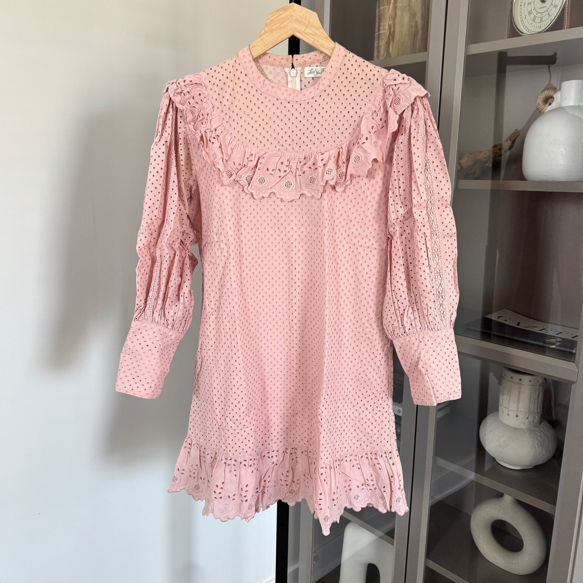 love shack fancy long sleeve dress LoveShackFancy Lina Dress in Pink