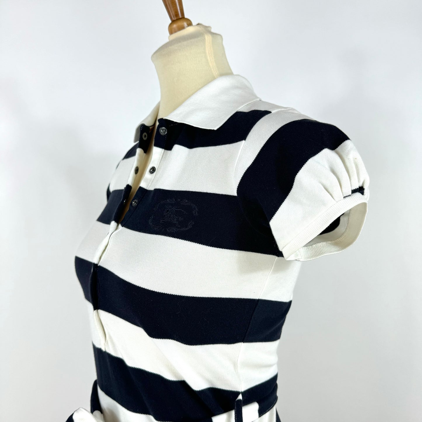 Burberry Striped Belted Polo Dress