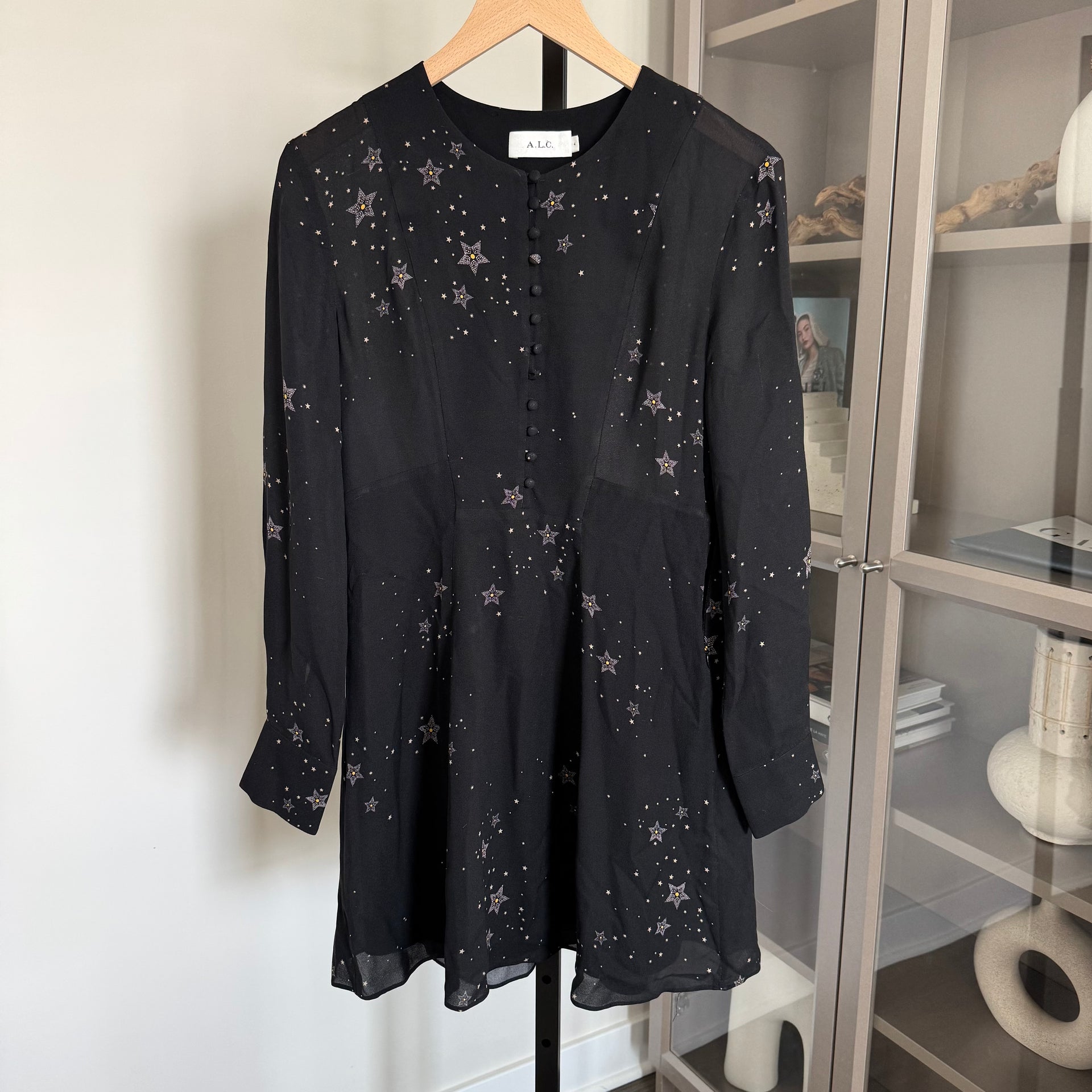 alc mini dress A.L.C. Silk Constellation Mini Dress – The Closet New York