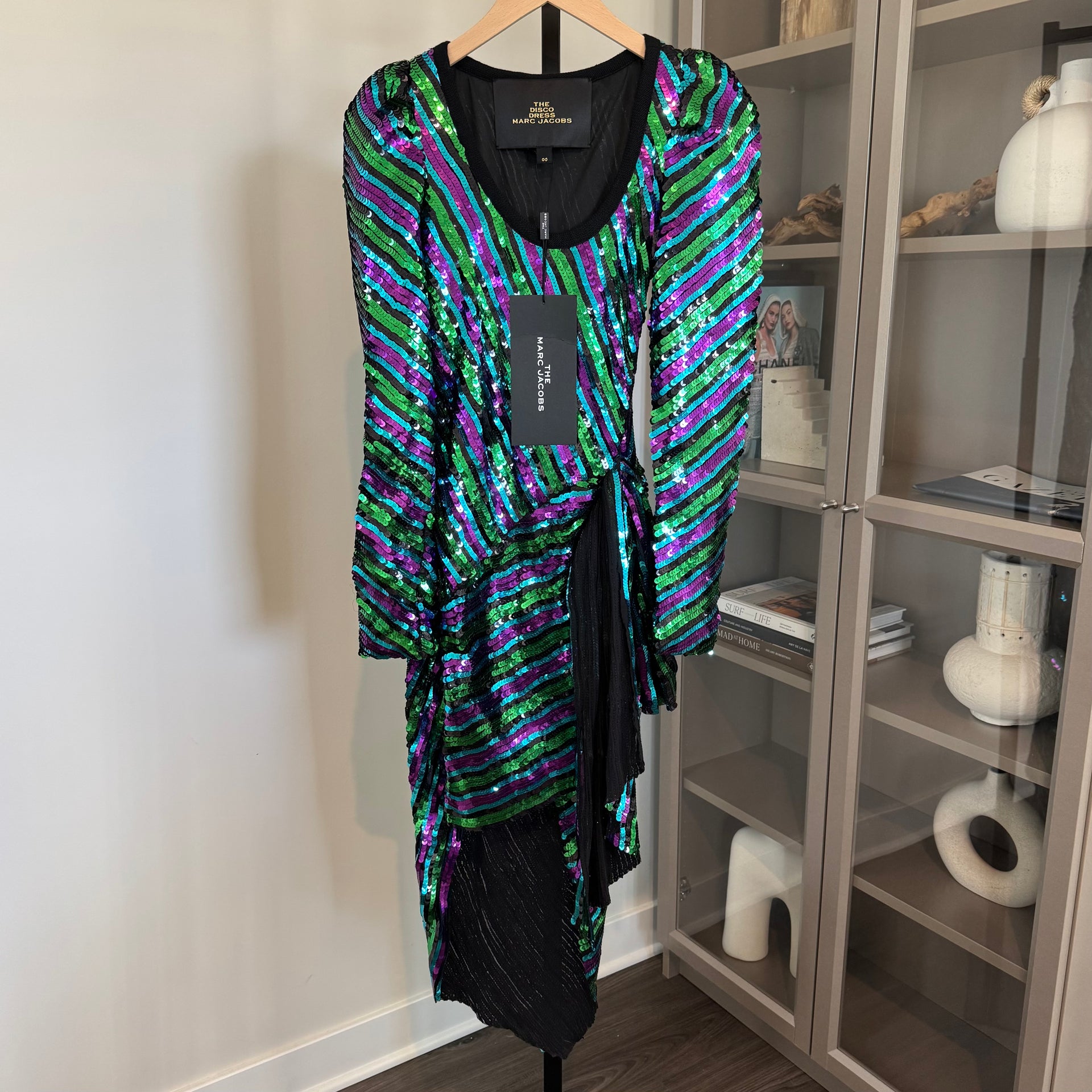 Marc Jacobs The Disco Black Green Purple Dazzling Sequin Dress – The Closet New York Marc Jacobs The Disco Black Green Purple Dazzling Sequin Dress – The Closet New York