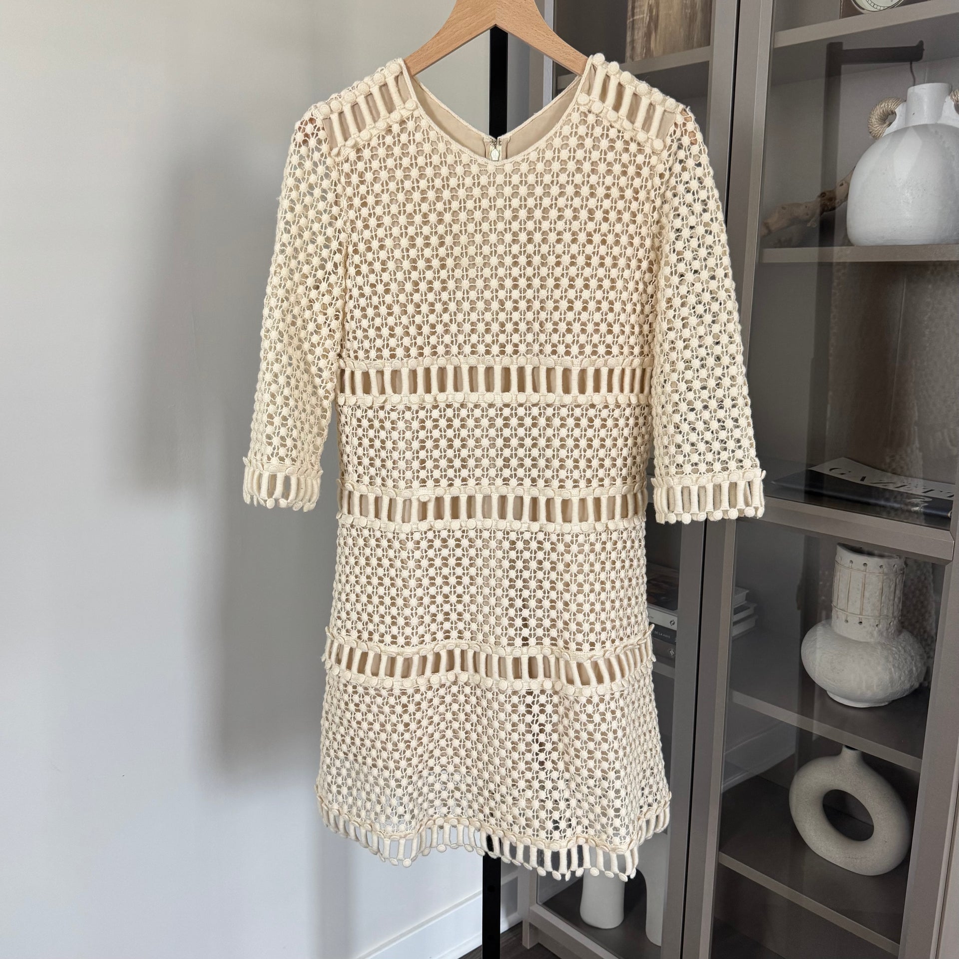 white christmas dresses Chloe Crochet Pattern Knit Dress – The Closet New York