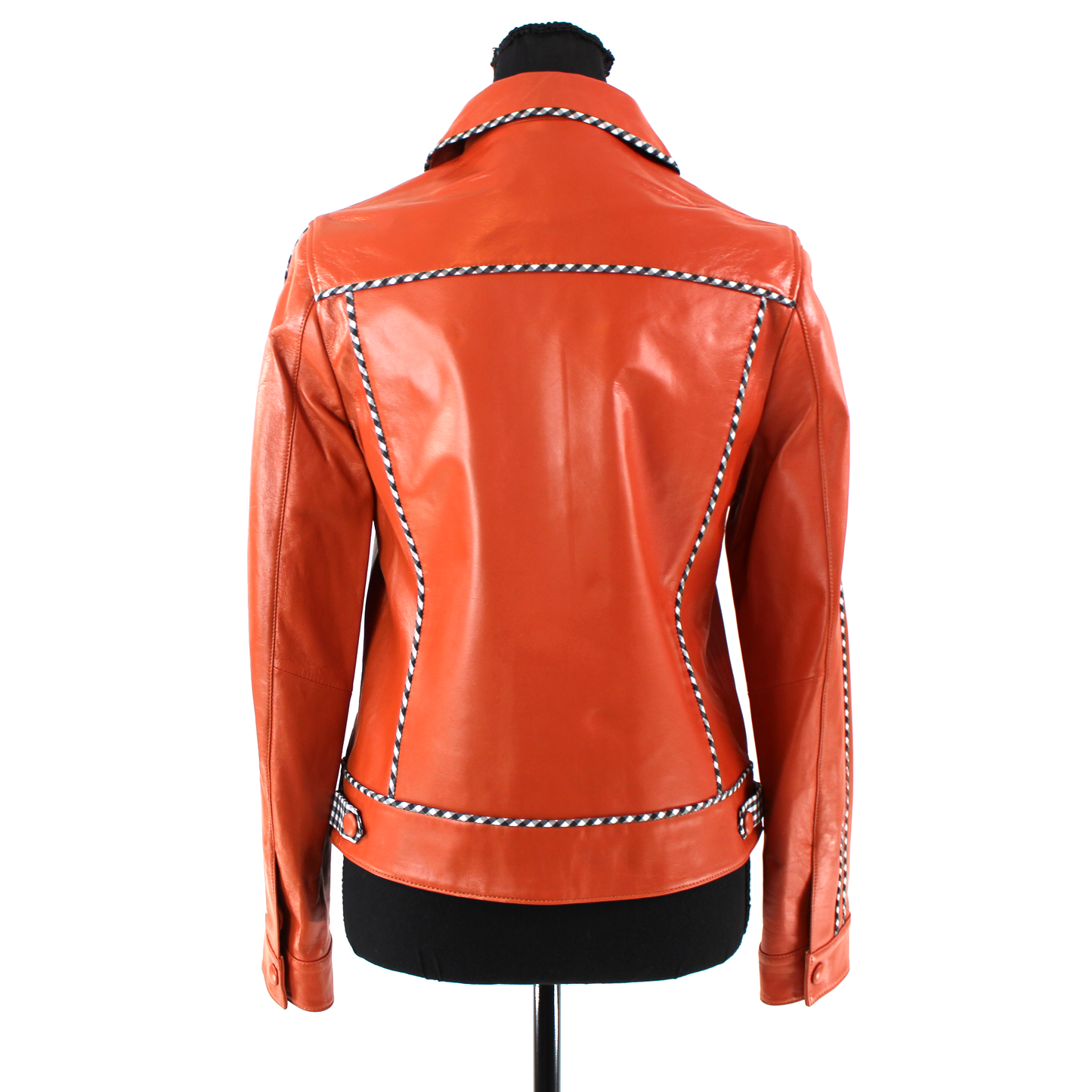 Samantha Sipos Gingham Leather Jacket