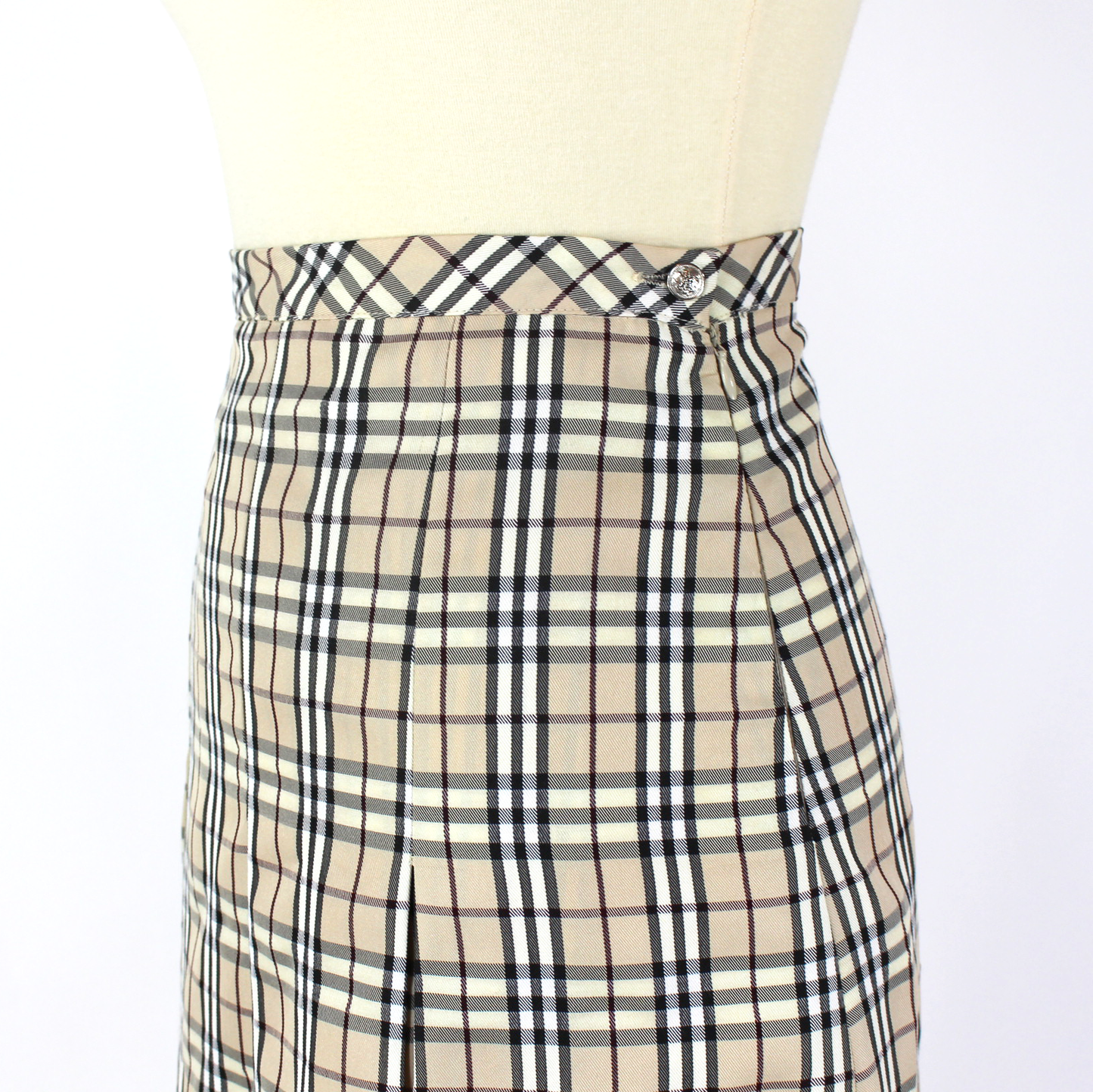 Burberry Nova Check Pleated Skirt