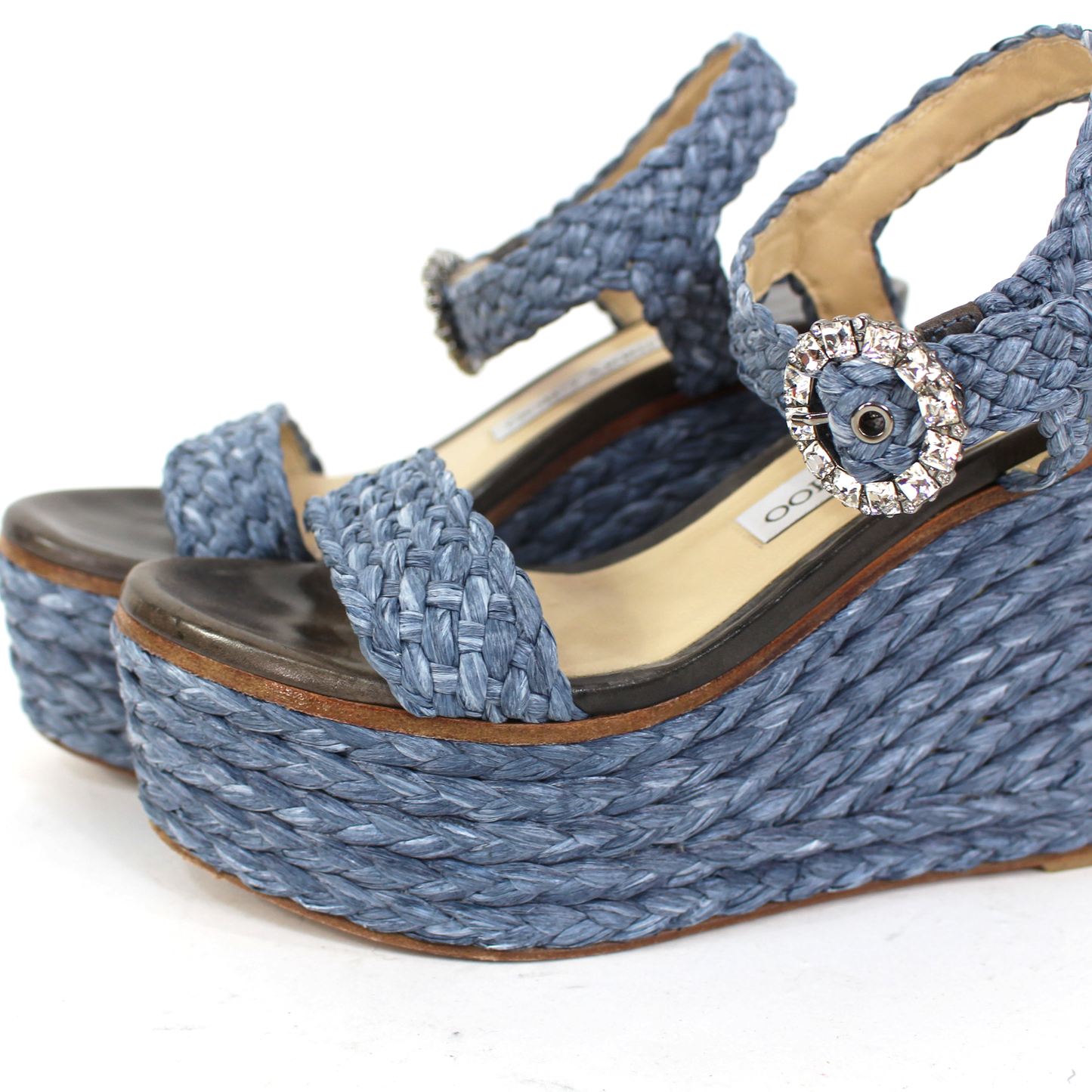 Jimmy Choo Raffia Platform Sandals