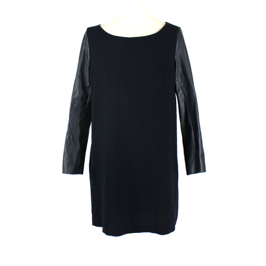 Maje Hence Leather Sleeve Dress