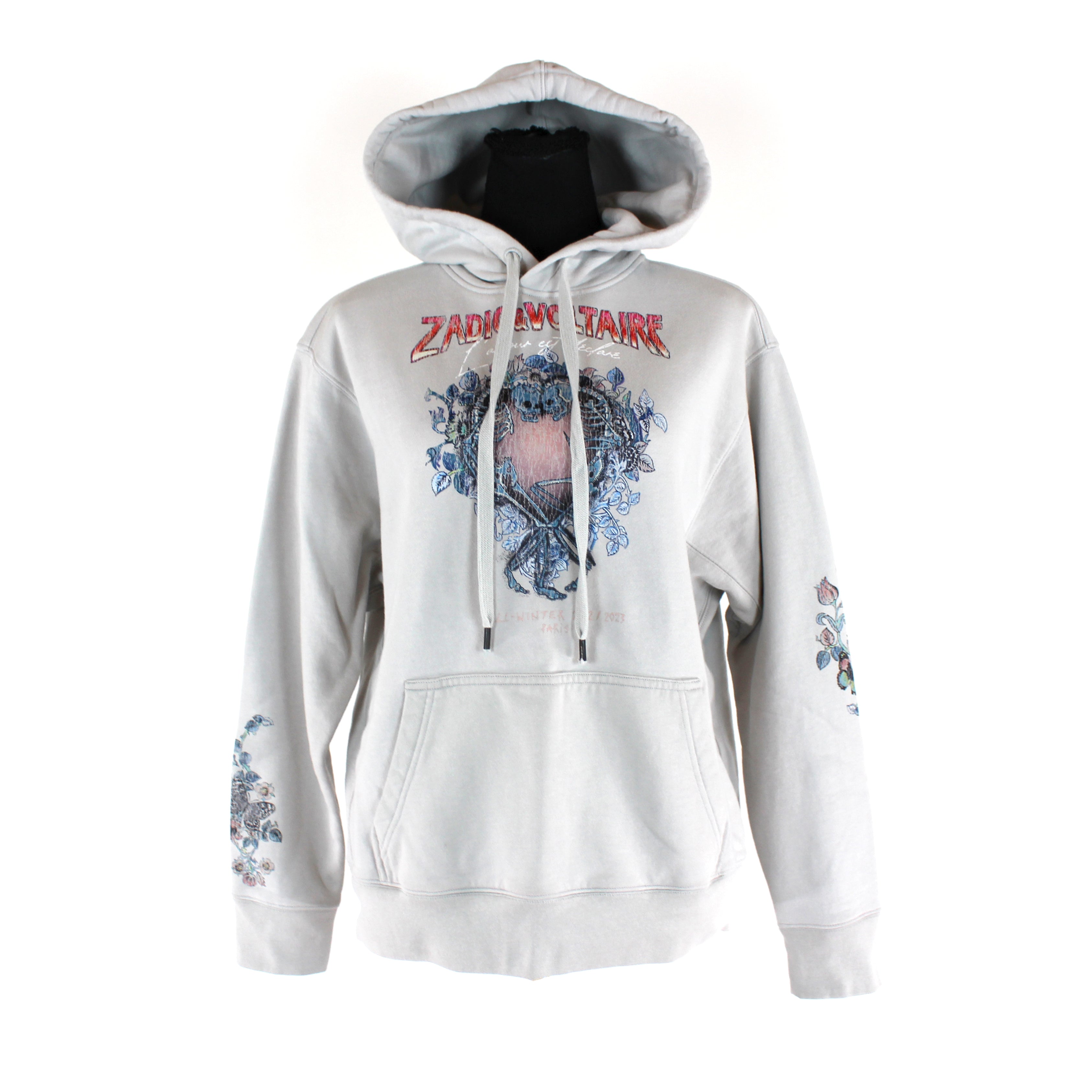 Zadig & store Voltaire Grey Diamante Skull Back Sweater