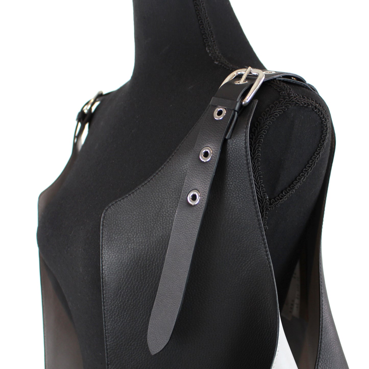 Burberry Black Leather Buckle Vest
