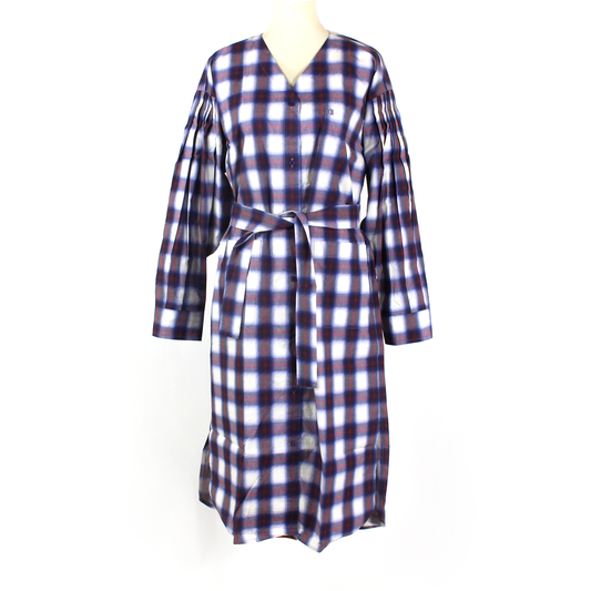 pushButton Plaid Shirt Dress