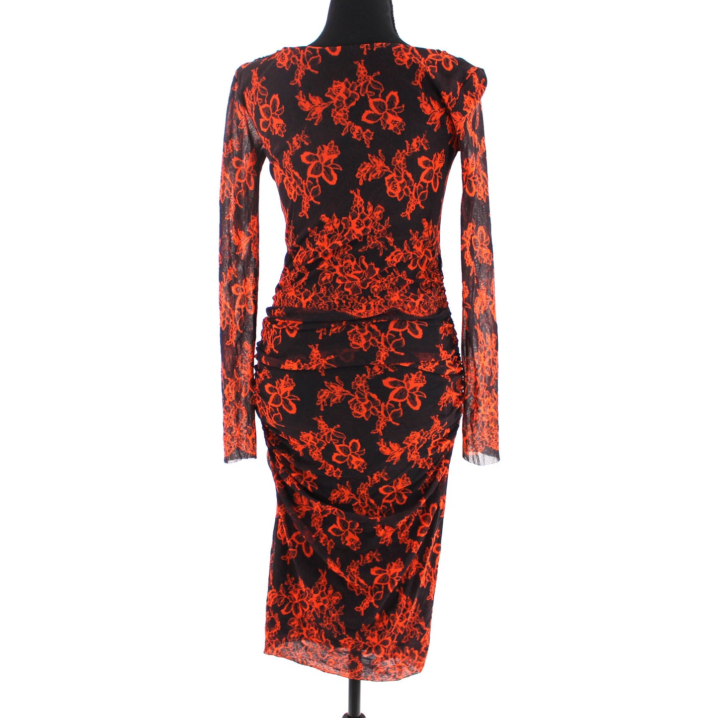 Fuzzi Floral Print Ruched Dress