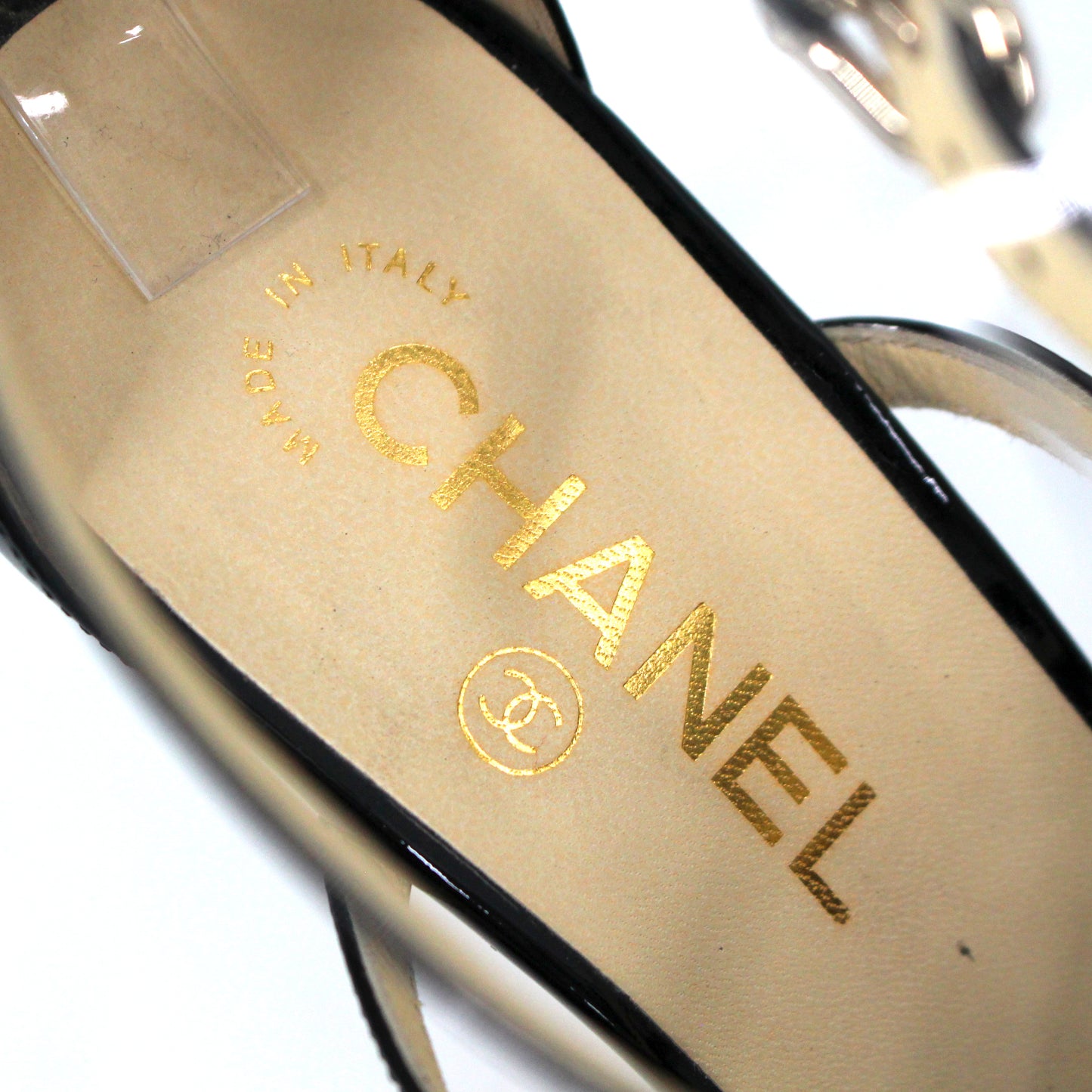 Chanel Camellia Mesh Heeled Sandals