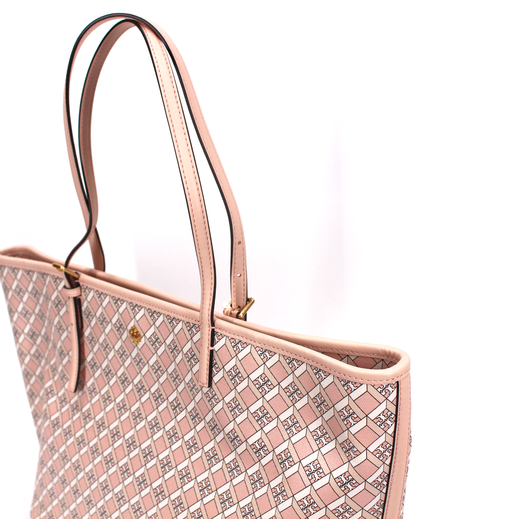 Tory Burch Geo Logo Zip Top Blush Pink Tote Bag – The Closet