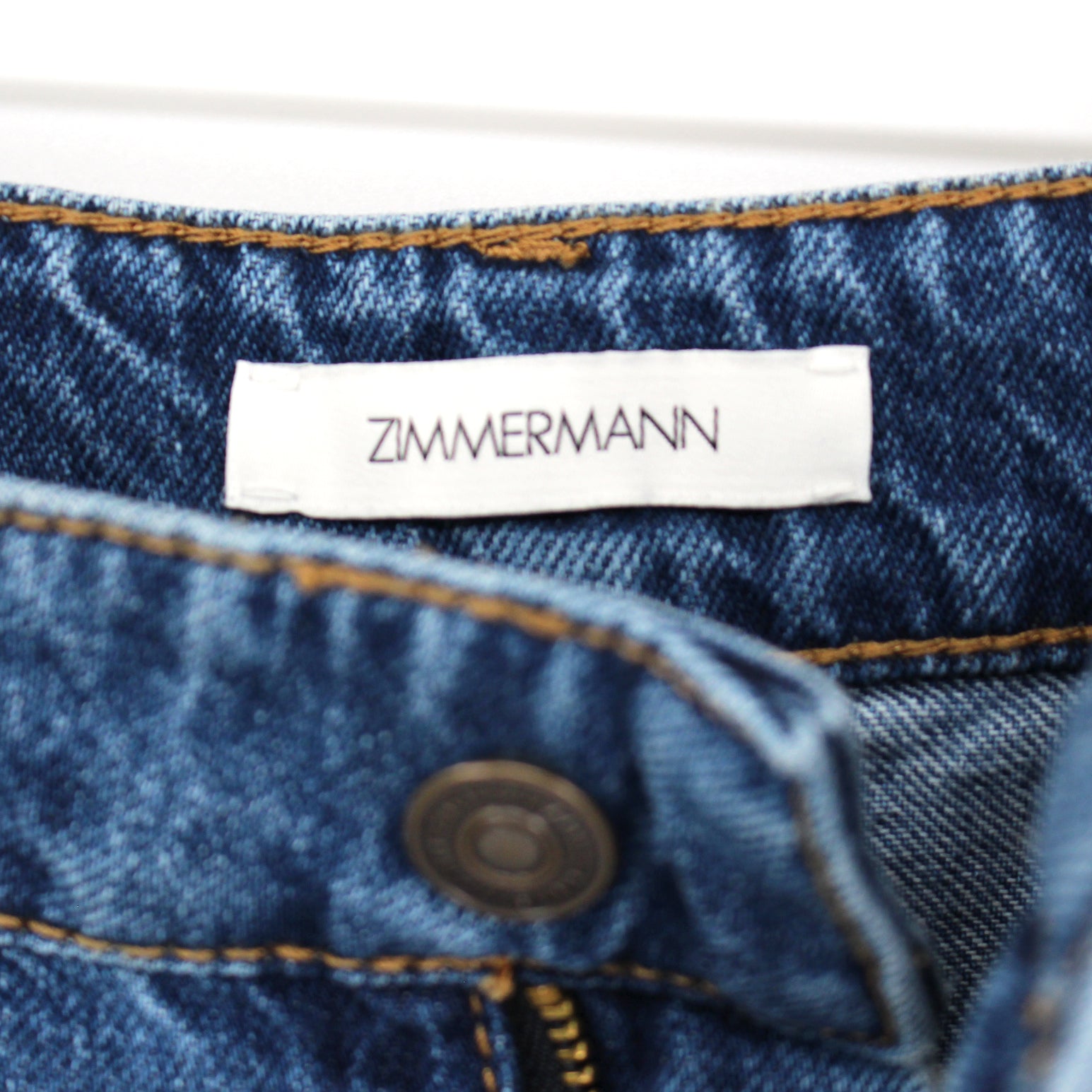 Zimmerman Rhythmic Satin Trim Super Flare Blue Denim Jeans – The