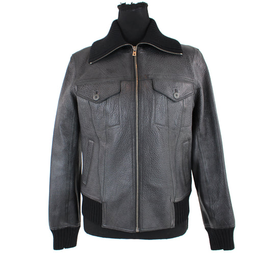 Hermes Bison Leather Moto Jacket
