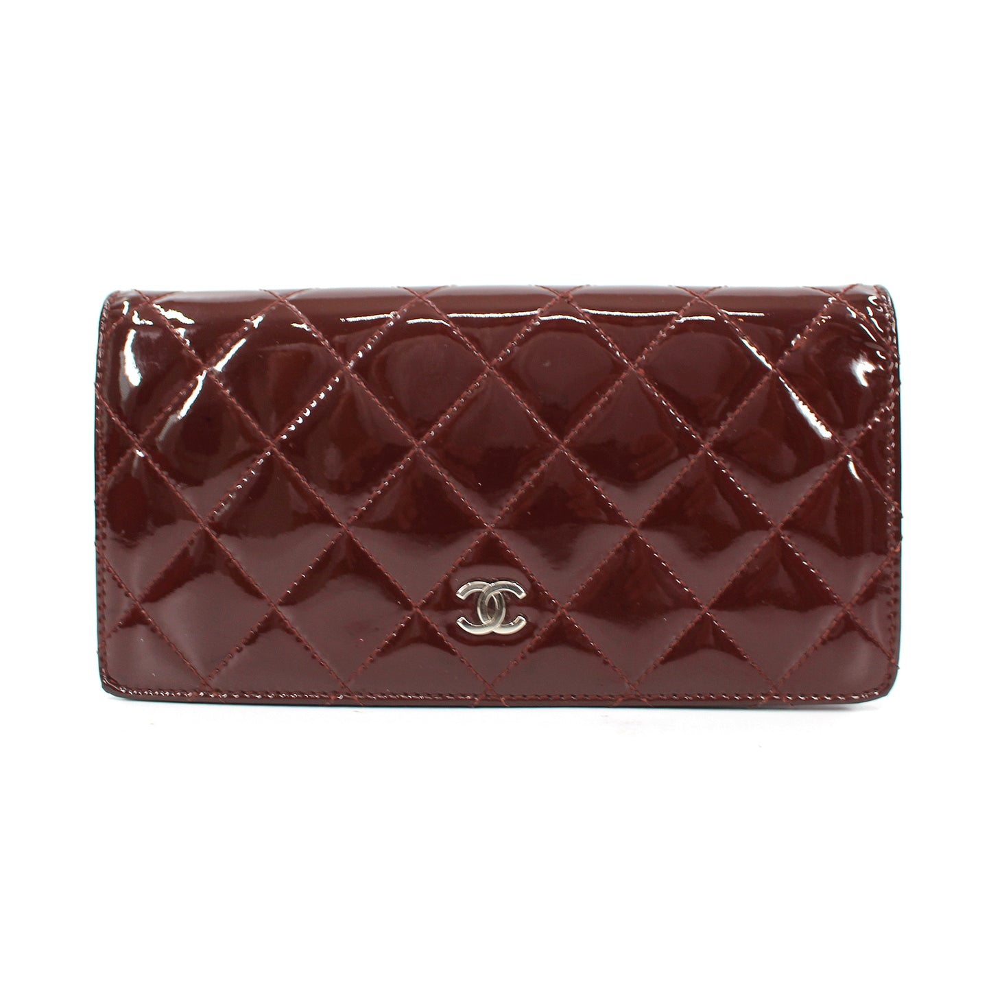 Chanel Quilted Patent Leather Wallet