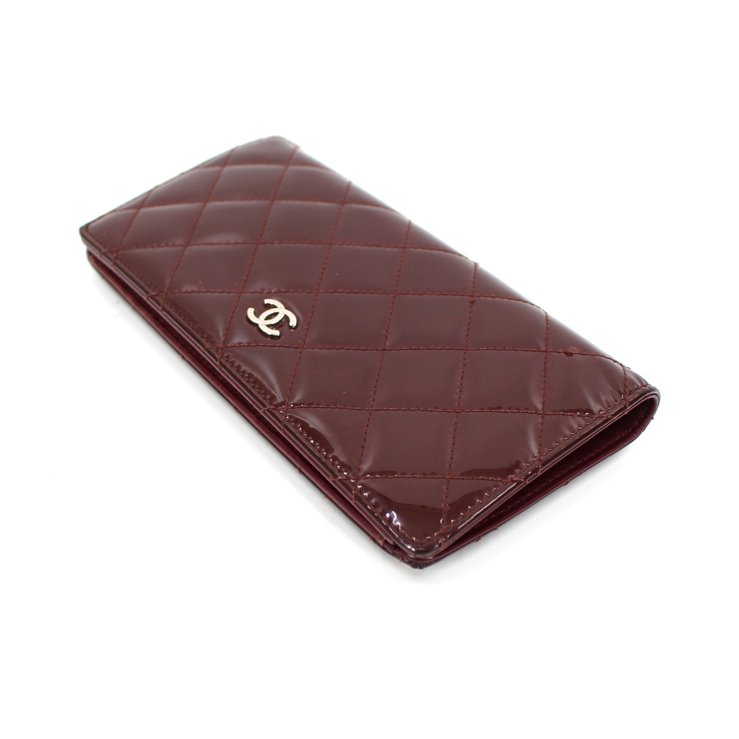 Chanel Quilted Patent Leather Wallet