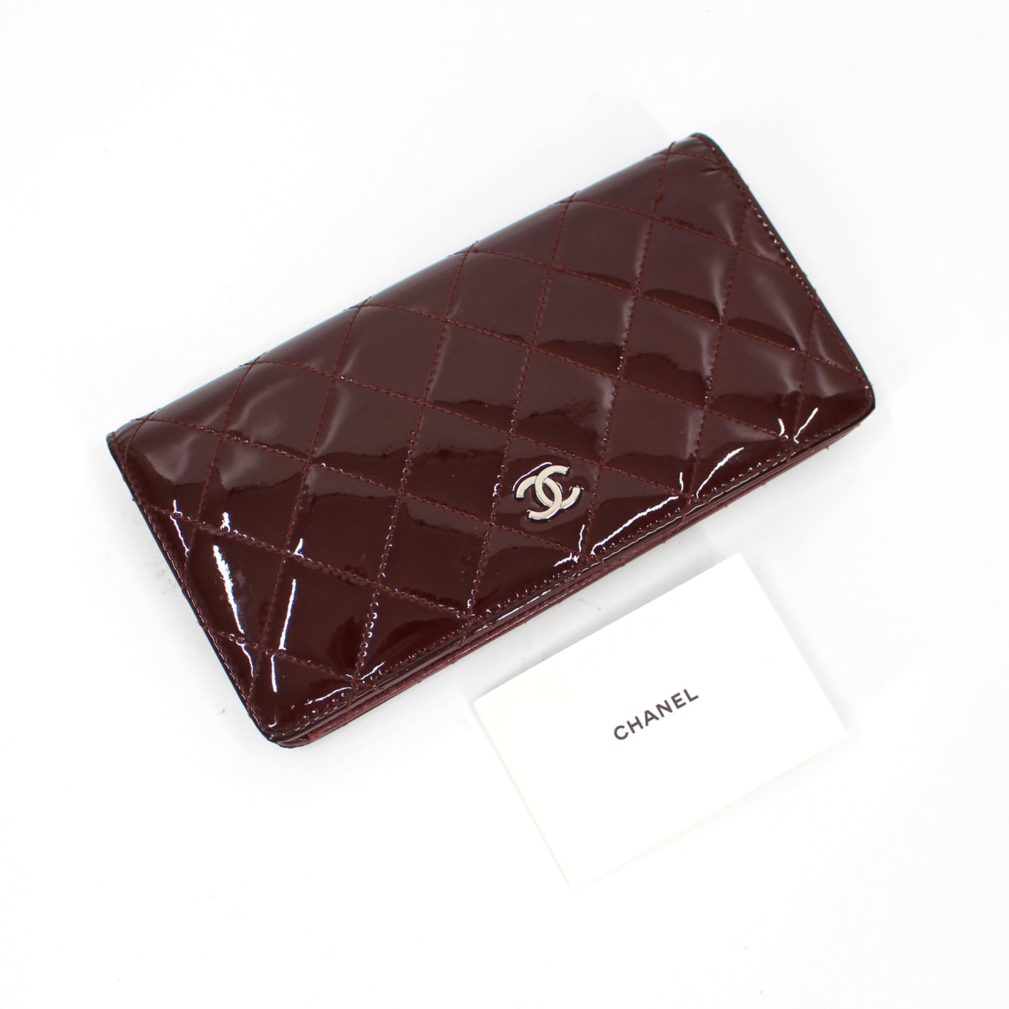 Chanel Quilted Patent Leather Wallet