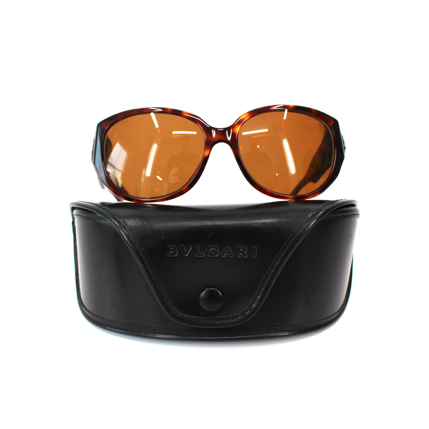 BVLGARI Tortoise Embellished Sunglasses