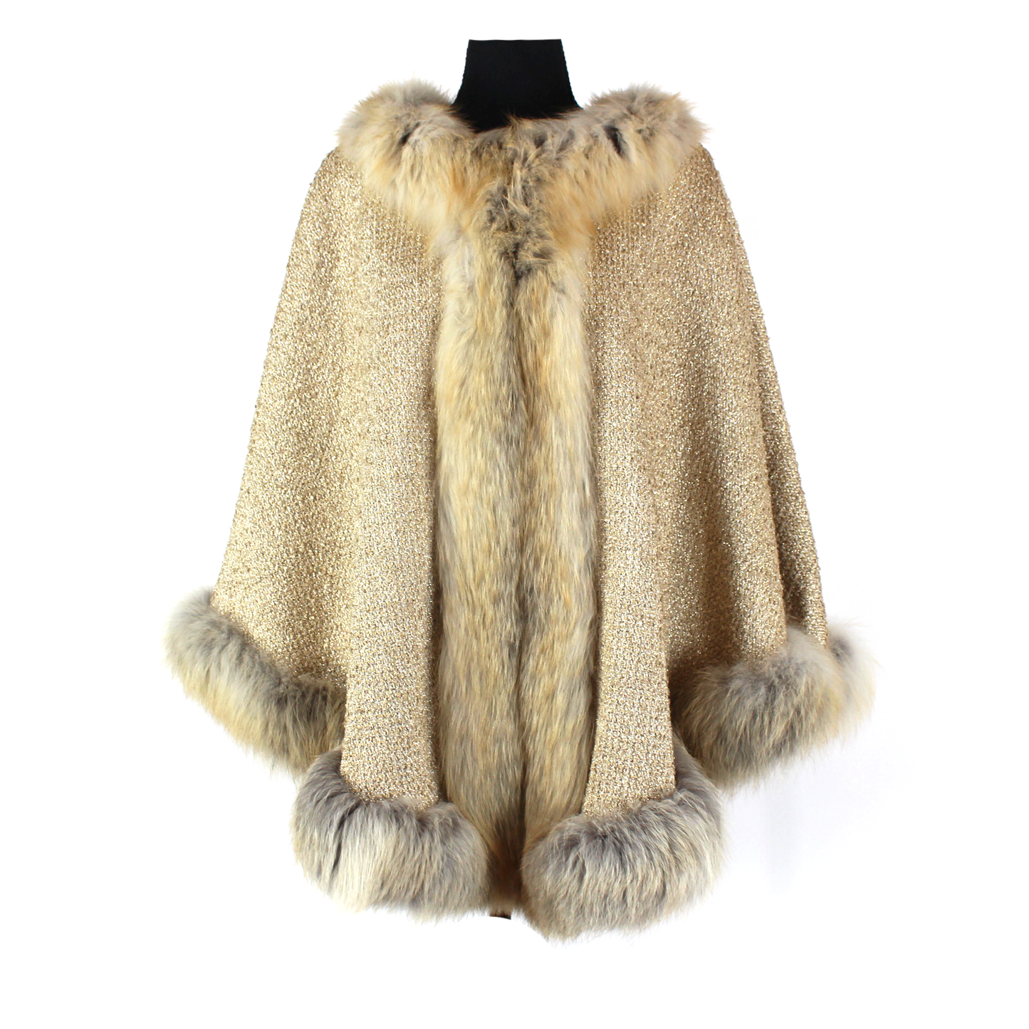 Moschino Fox Fur Trim Cape