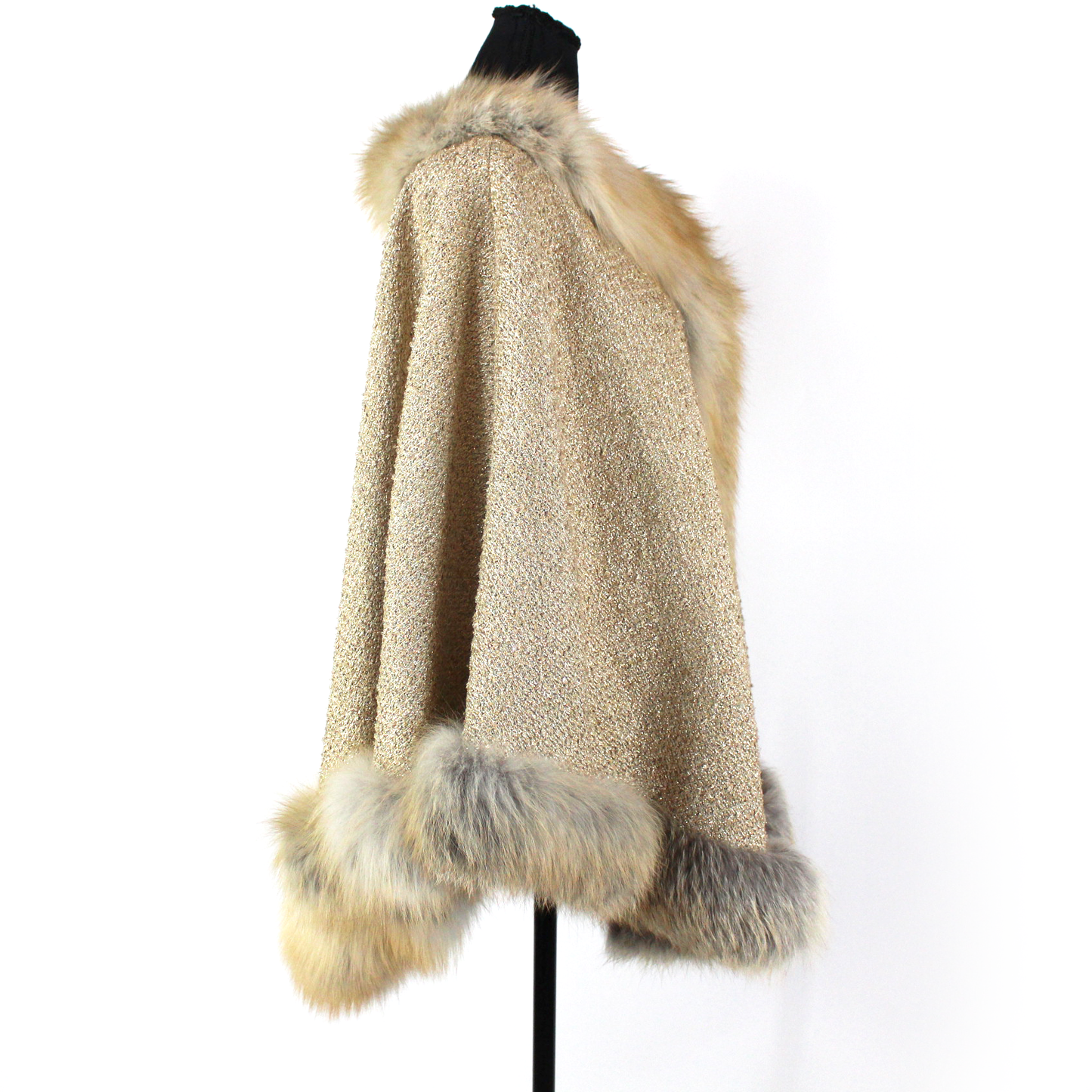 Moschino Fox Fur Trim Cape