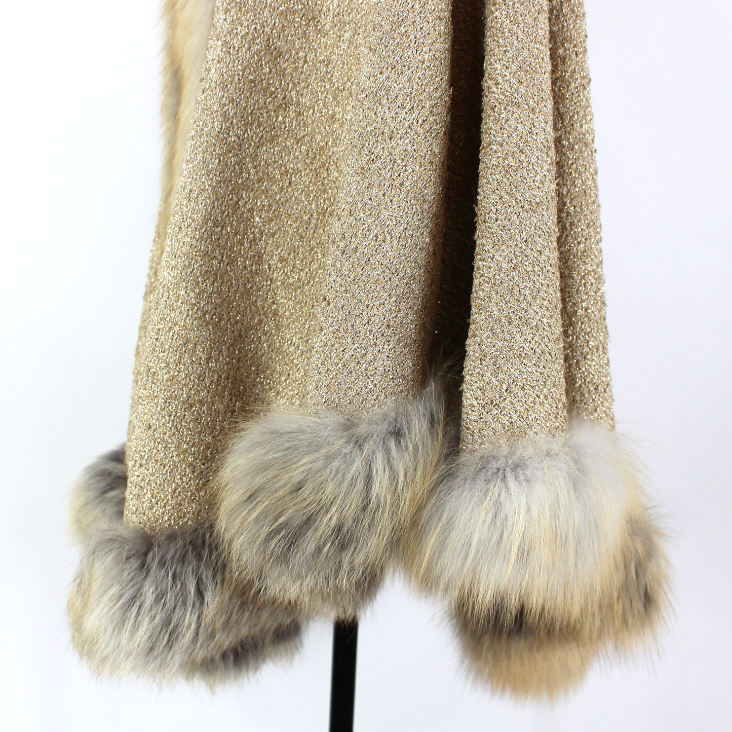 Moschino Fox Fur Trim Cape