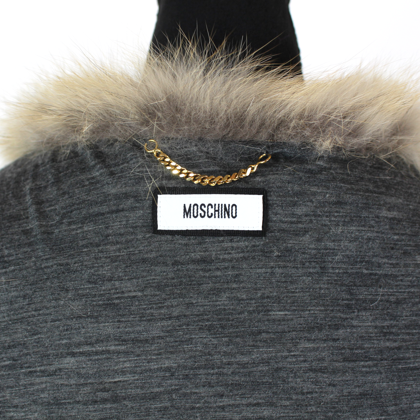 Moschino Fox Fur Trim Cape