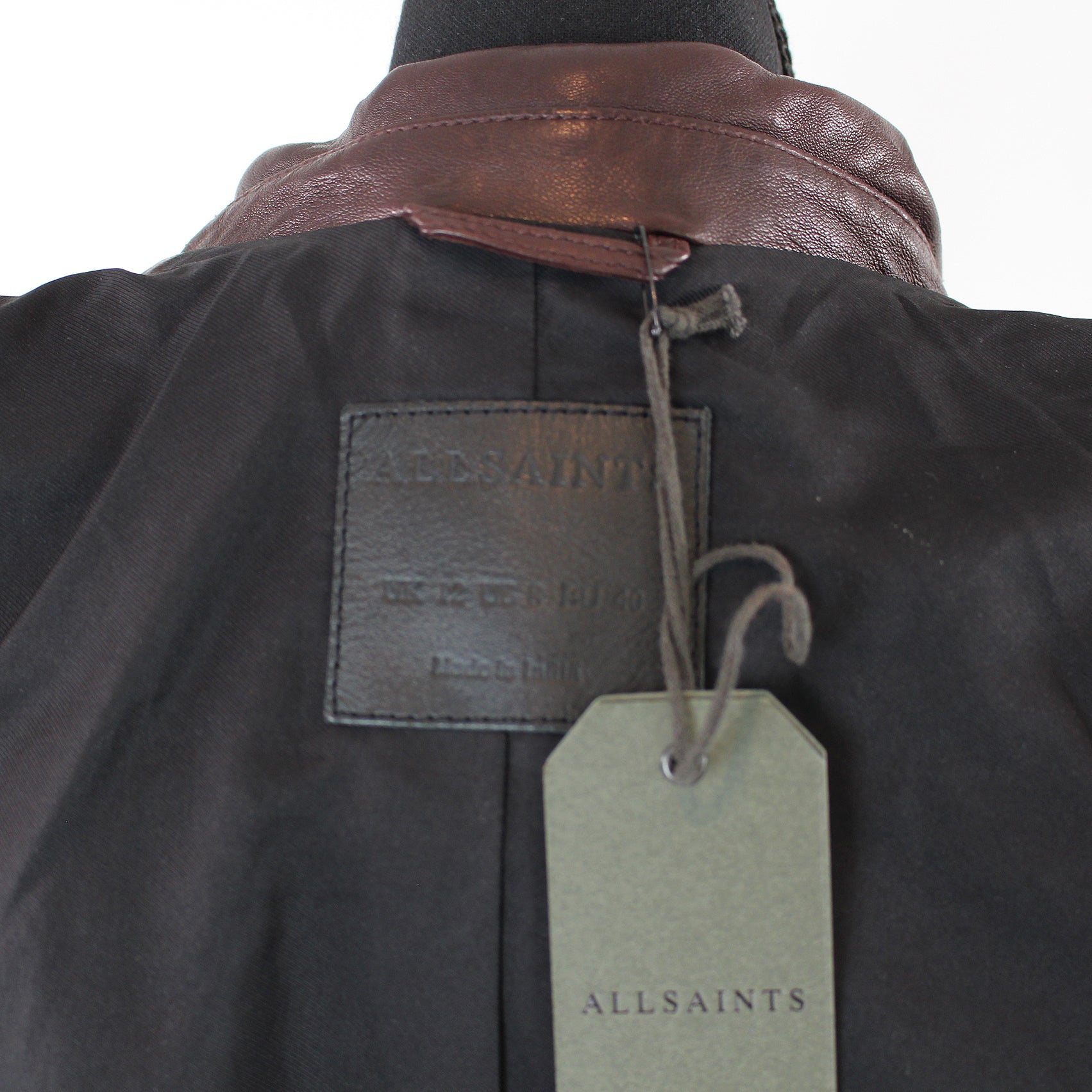 All Saints Dalby Oxblood Brown Leather Zip-Up Biker Jacket – The Closet New  York | Übergangsjacken