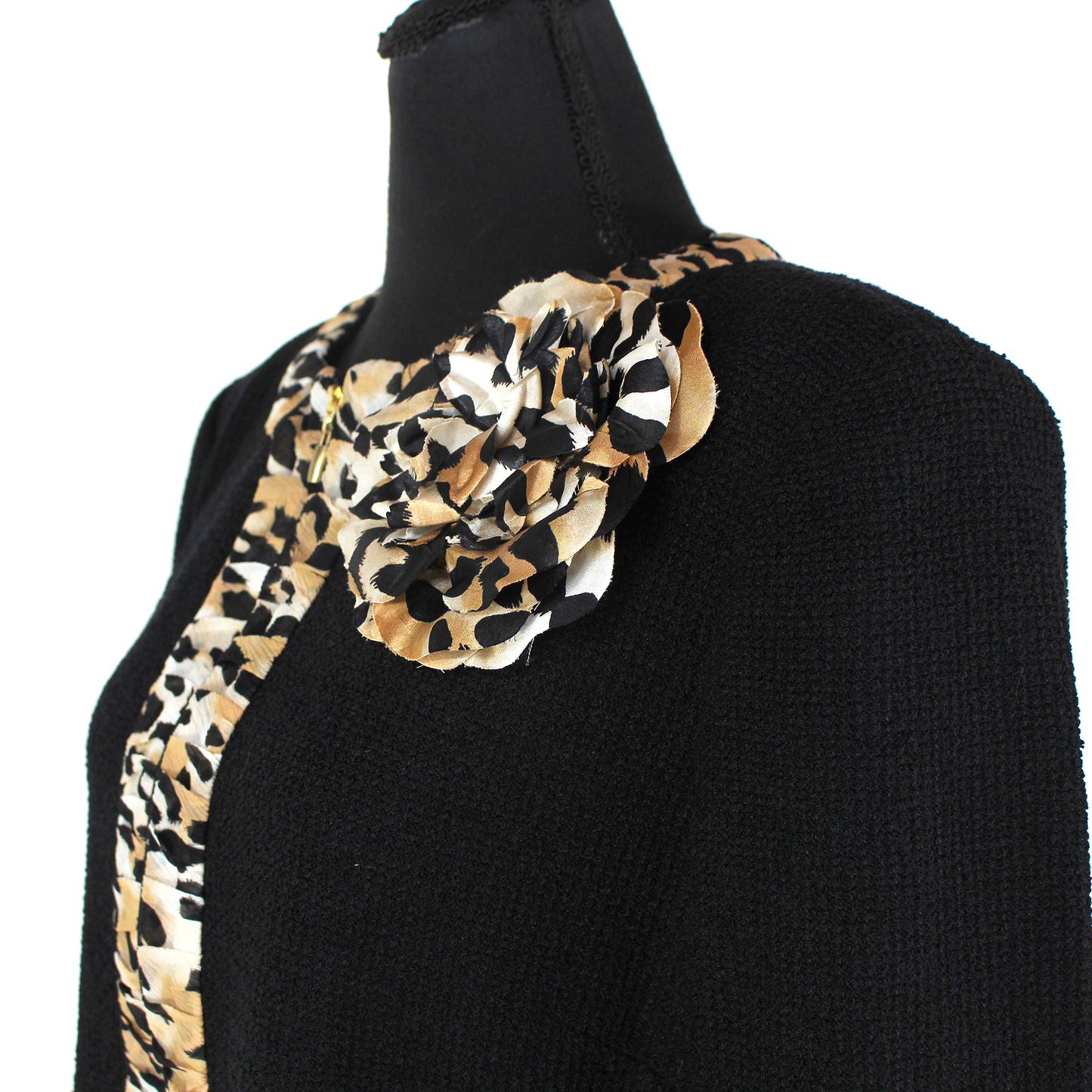 St. John Leopard Print Trim Jacket