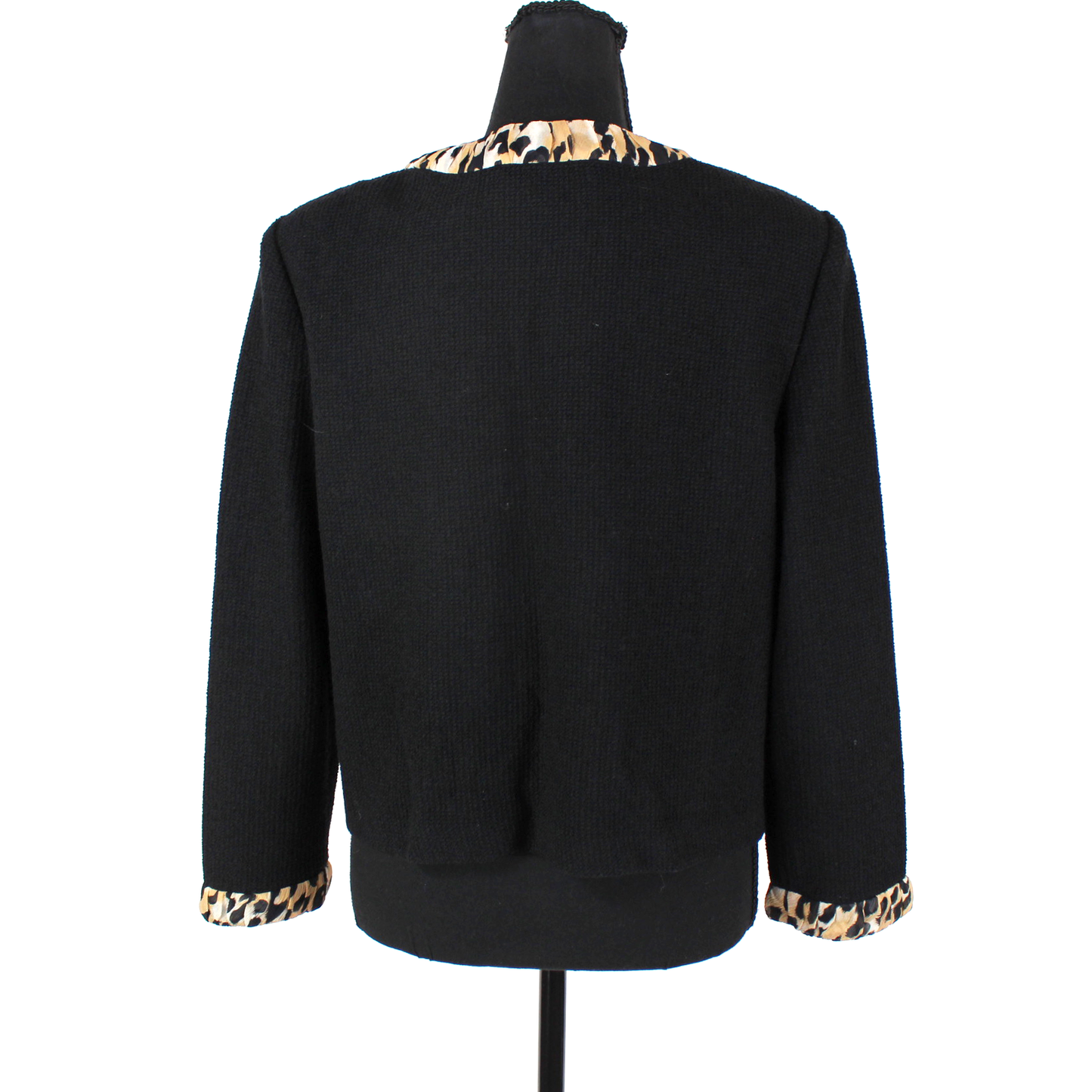 St. John Leopard Print Trim Jacket