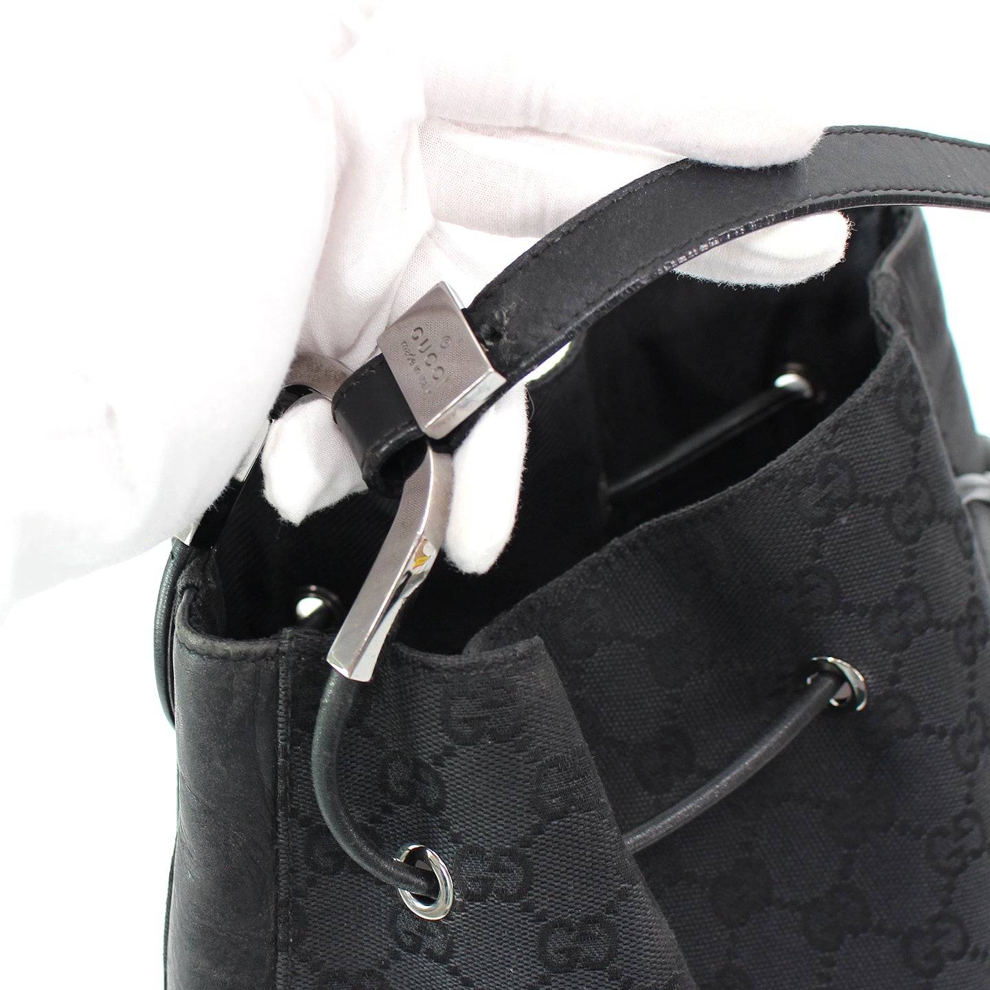 Gucci Monogram Drawstring Tote