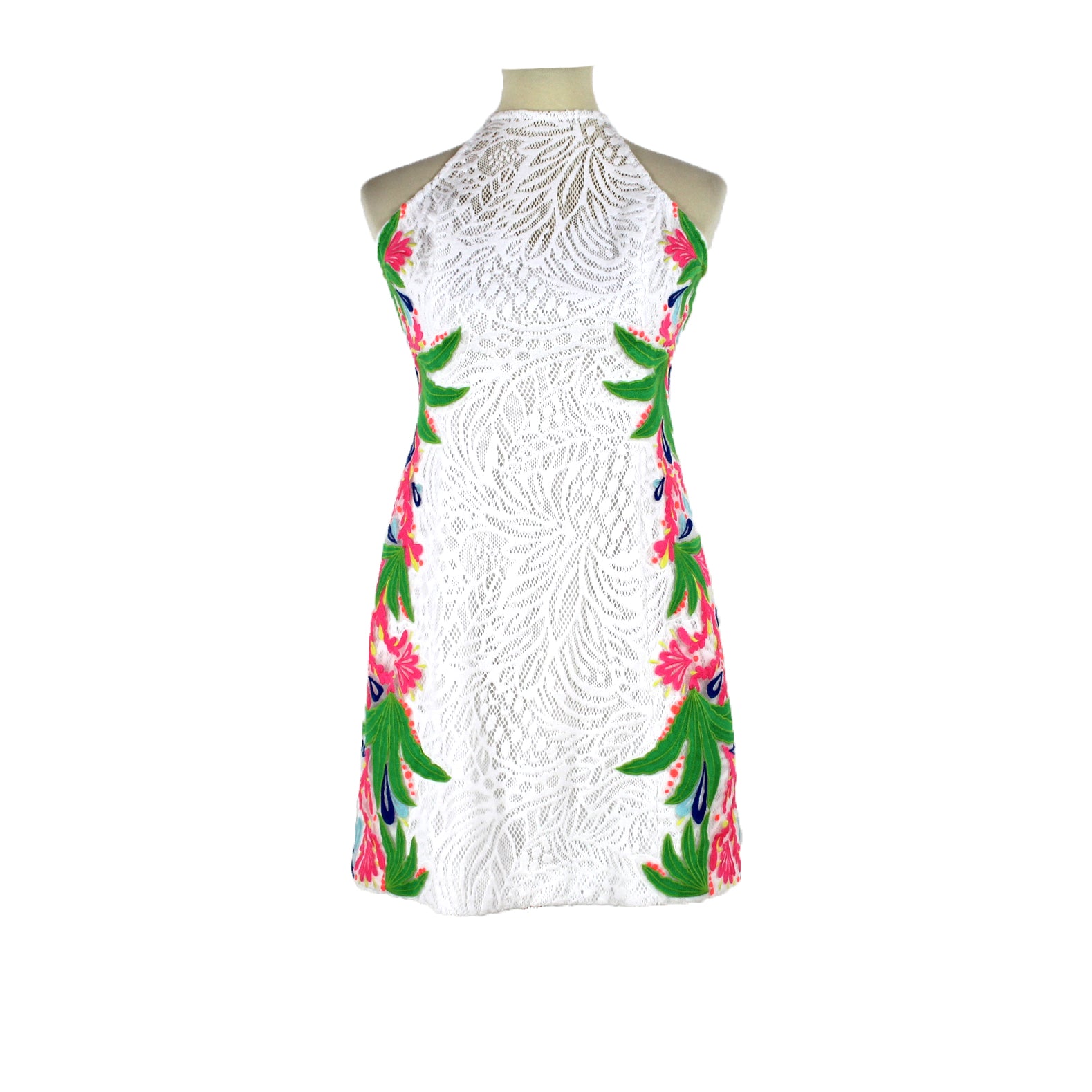 Lilly Pulitzer Shift Resort White Embroidered Tropical Fruit Dress The Closet New York