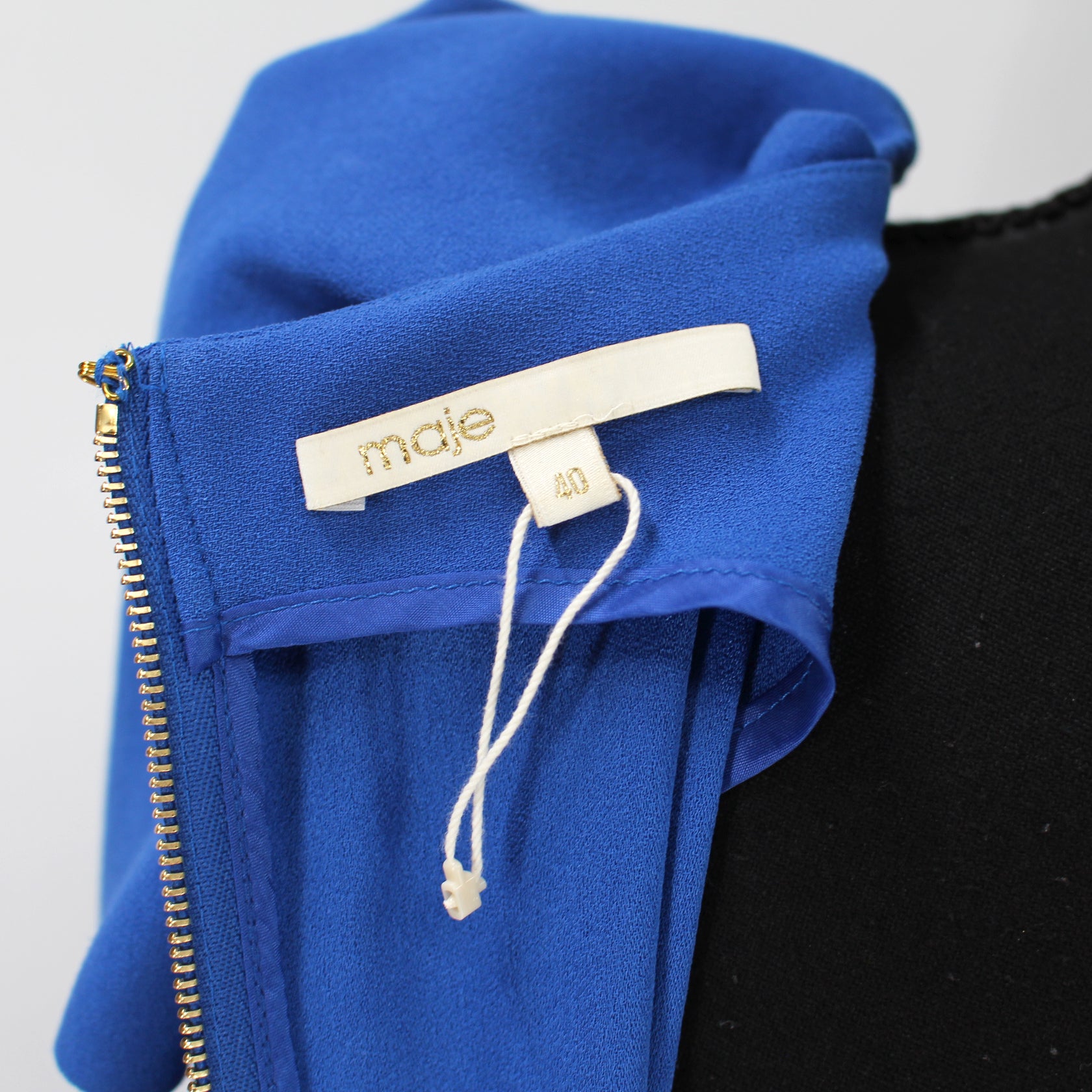 Maje Royal Blue V-Neckline Short Sleeve Pleated Mini Dress The Closet New York Maje Royal Blue V-Neckline Short Sleeve Pleated Mini Dress The Closet New York