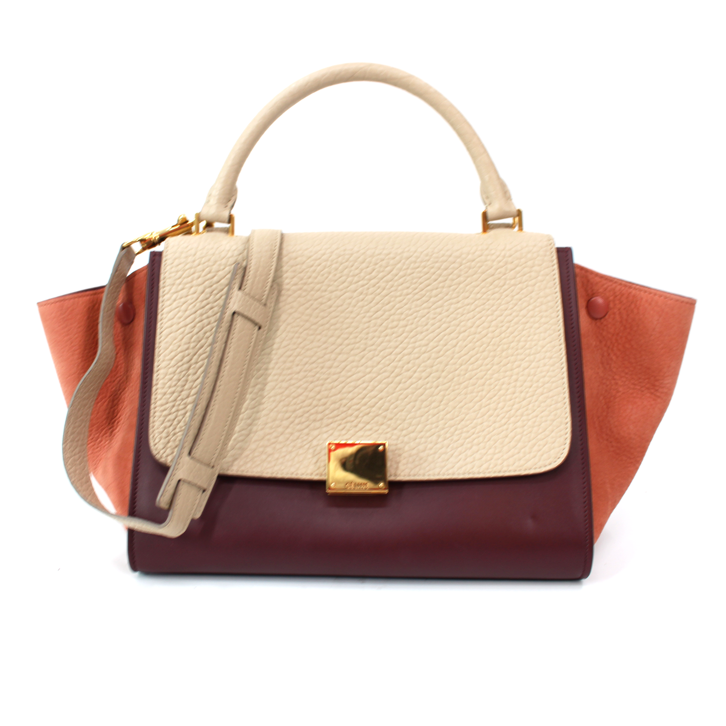 Celine Spazzolato Tri-Color Trapeze Bag