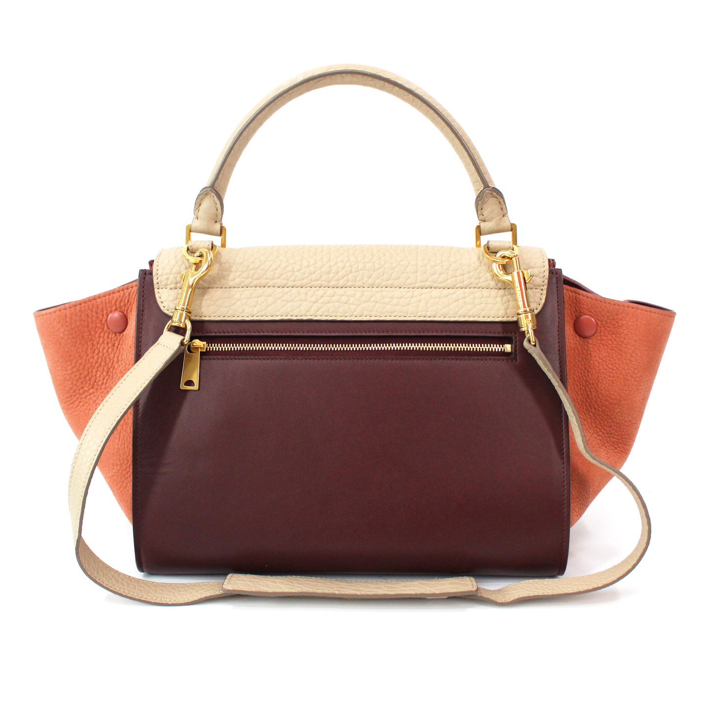 Celine Spazzolato Tri-Color Trapeze Bag