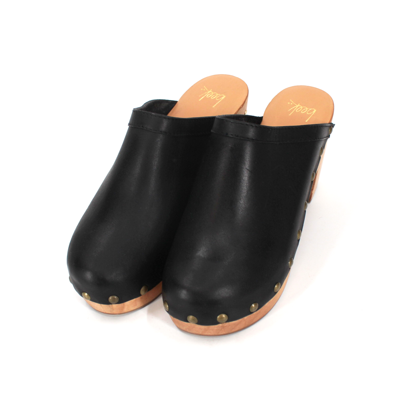 Beek Leather Wood Platform Clog